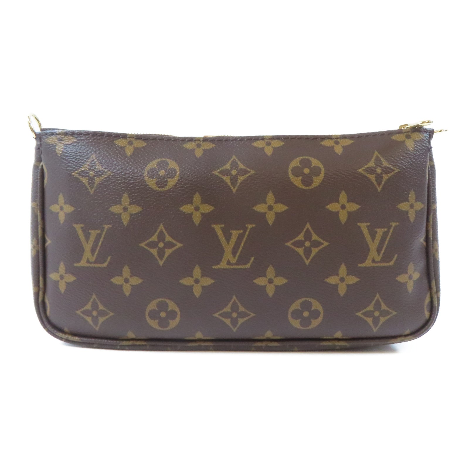 LOUIS VUITTON Monogram Multi Pochette Accessories金扣肩背袋啡色
