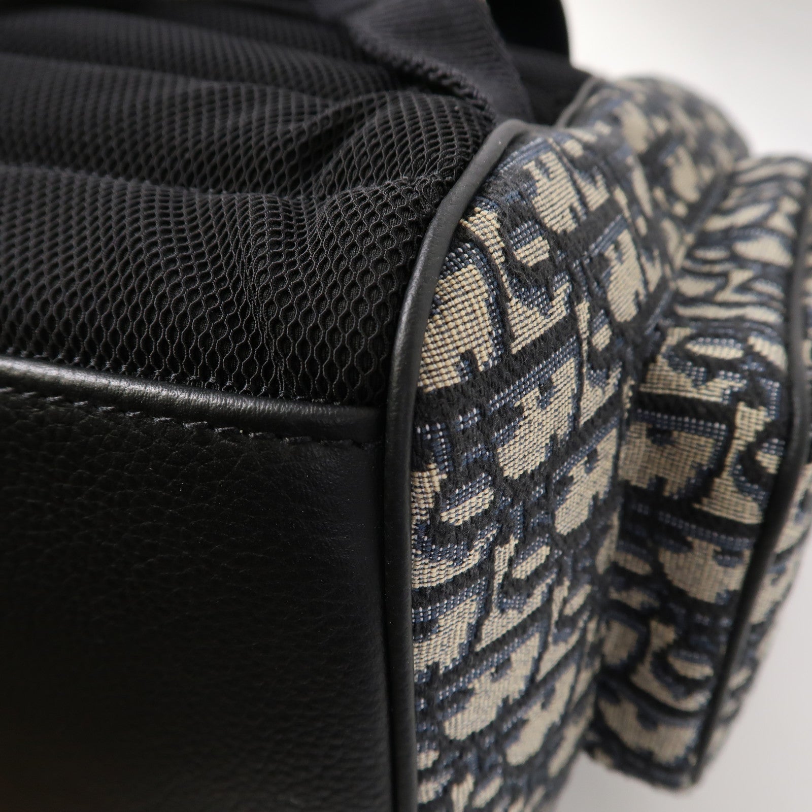 Dior 【激減優惠】帆布Saddle Backpack銀扣背包藍色