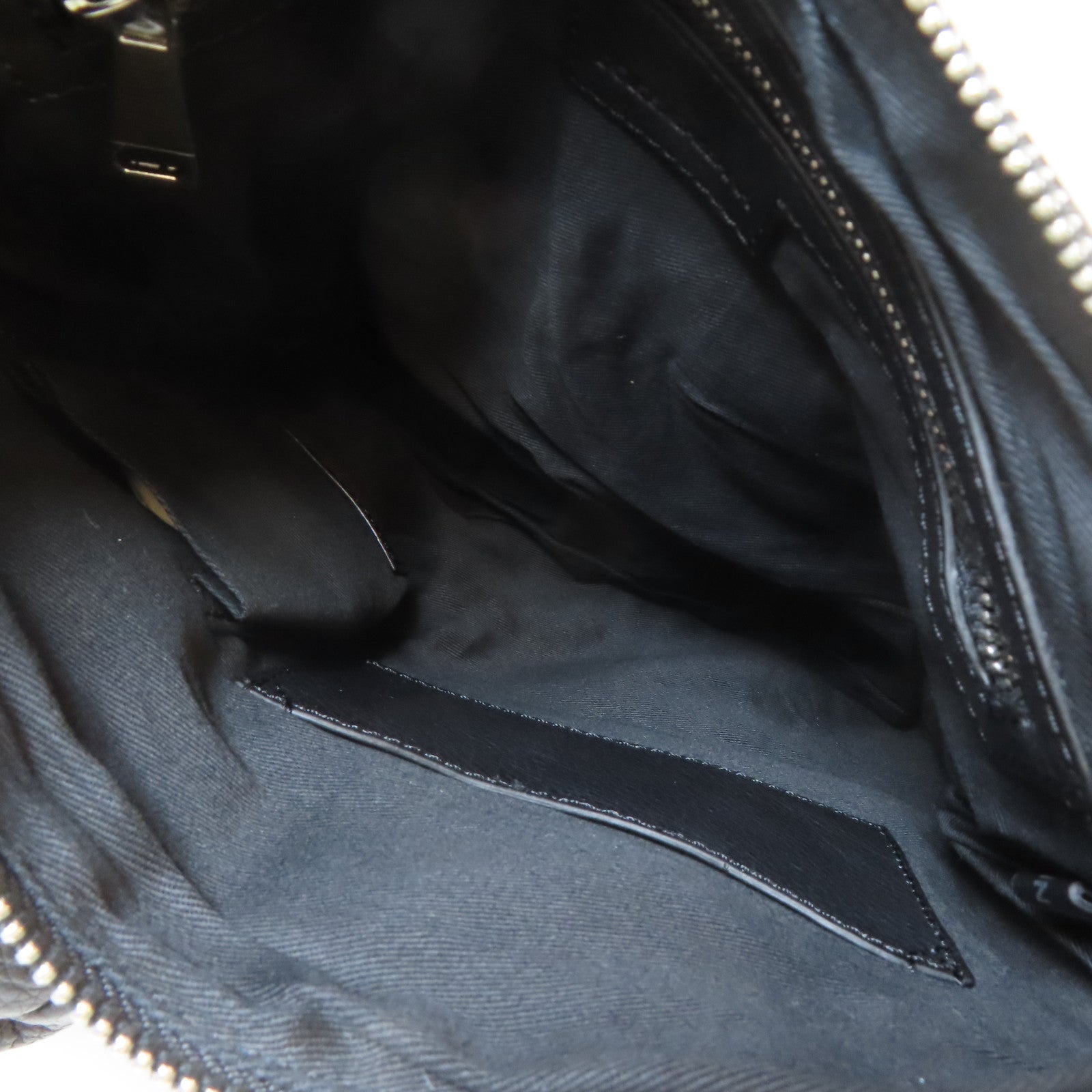 D&G 牛皮皮革Shoulder Bag銀扣肩背袋黑色