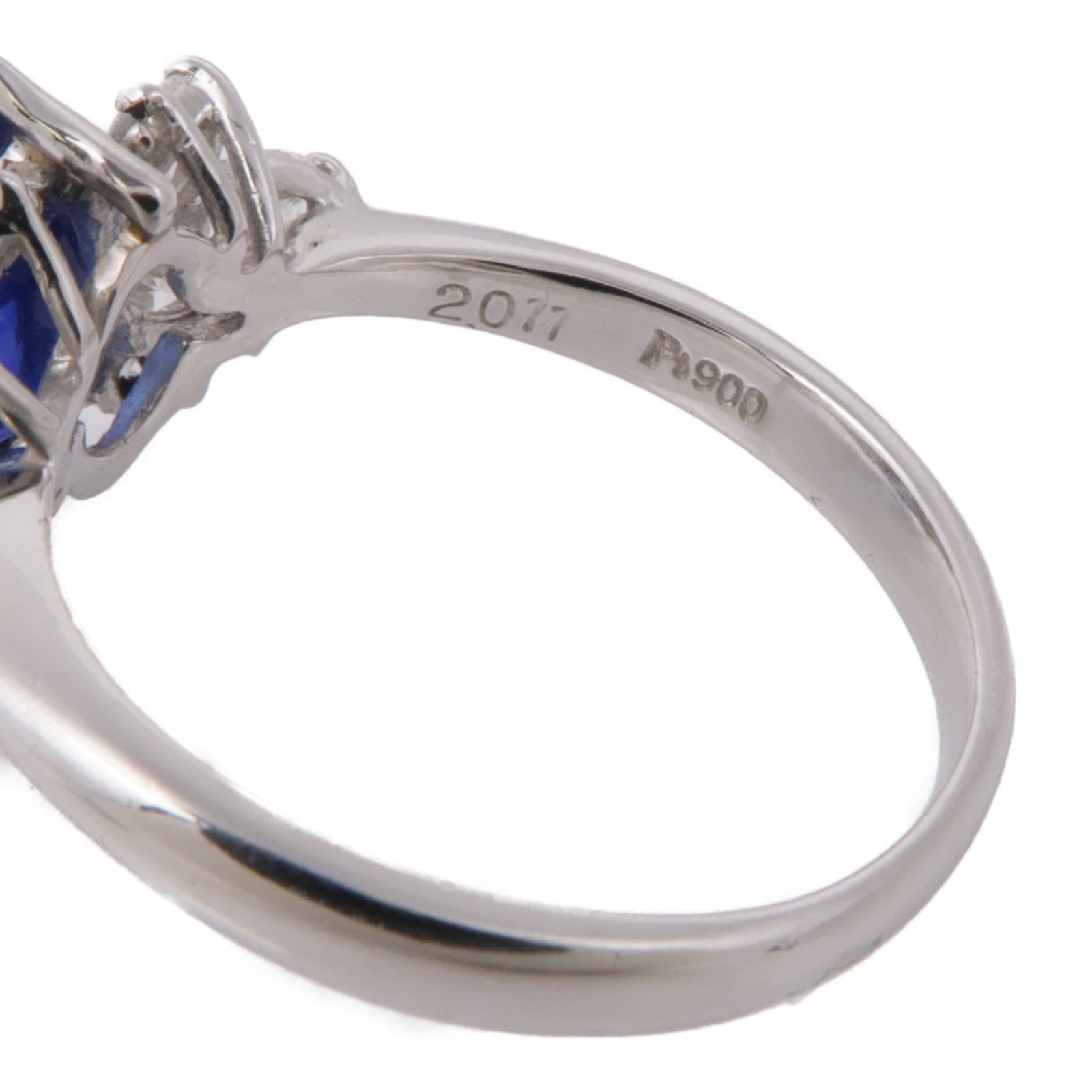 JEWELRY PT900鉑金Sapphire Diamond Ring鑽石/藍寶石戒指US#6
