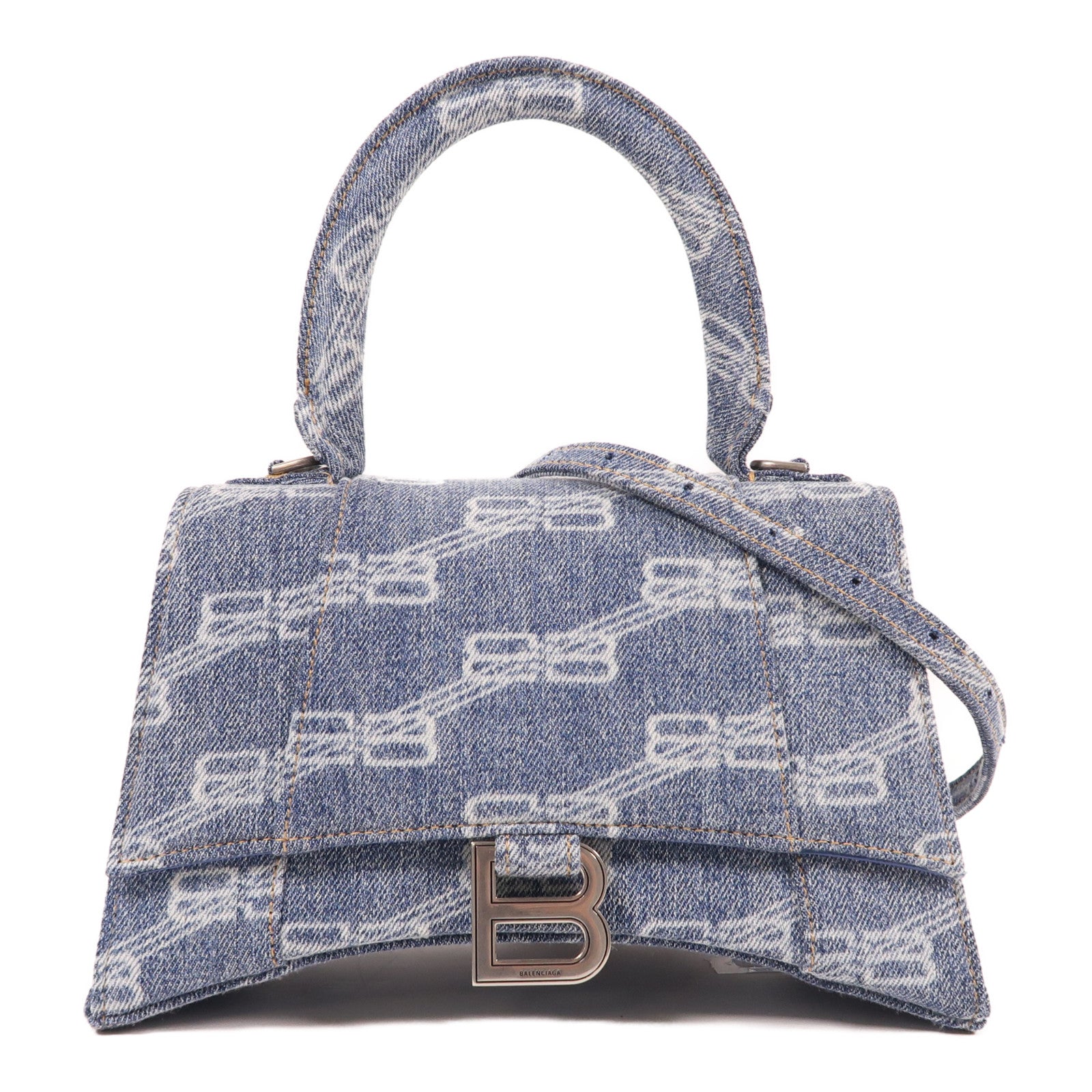 BALENCIAGA SHW Hourglass XS 2 Way Bag Denim Blue