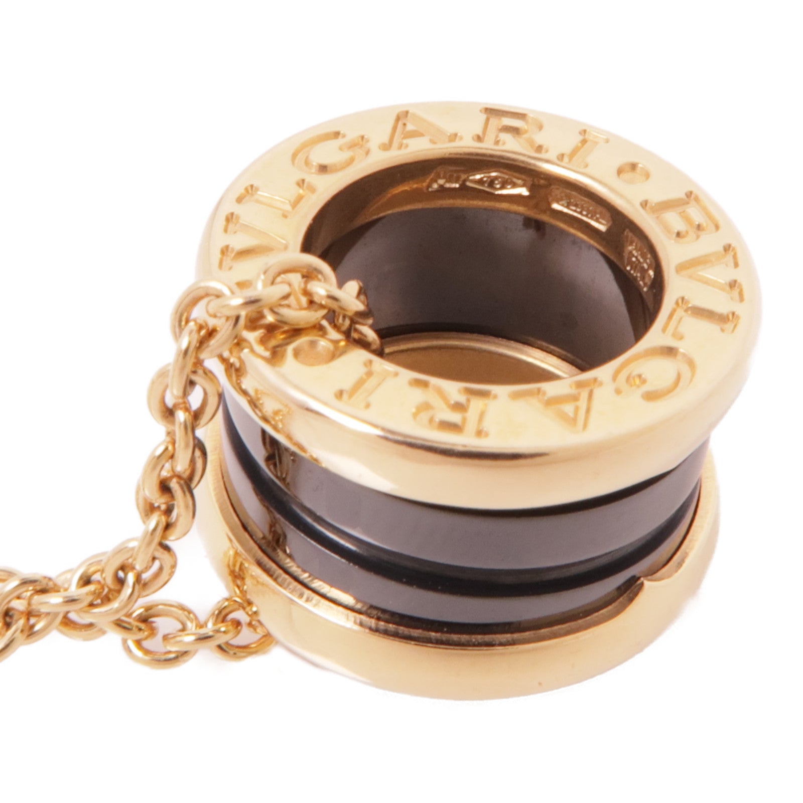 BVLGARI 18K玫瑰金/陶瓷B-zero1 Necklace金扣項鏈
