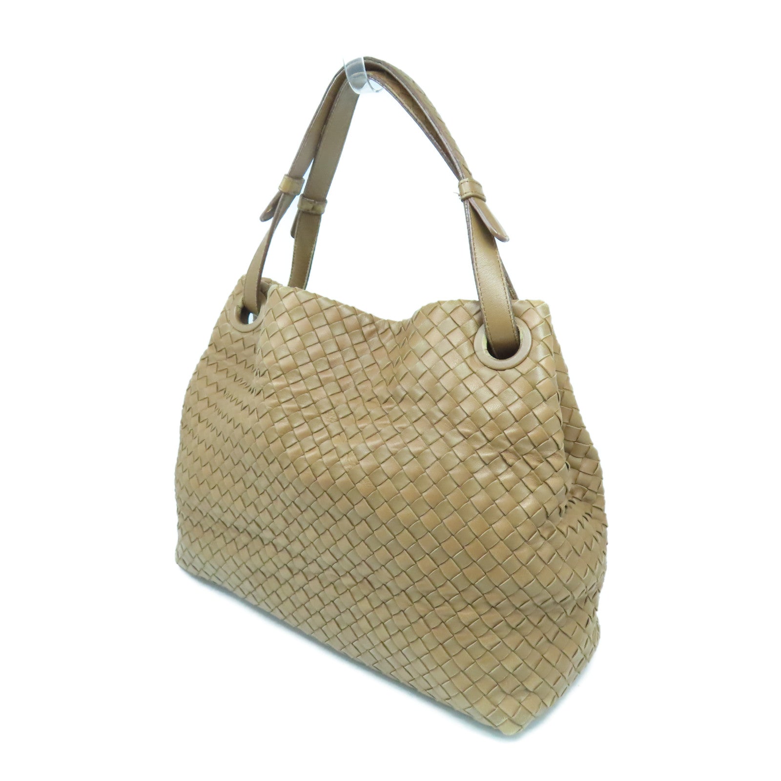 BOTTEGA VENETA 【激減優惠】羊皮皮革Shoulder Bag金扣肩背袋啡色