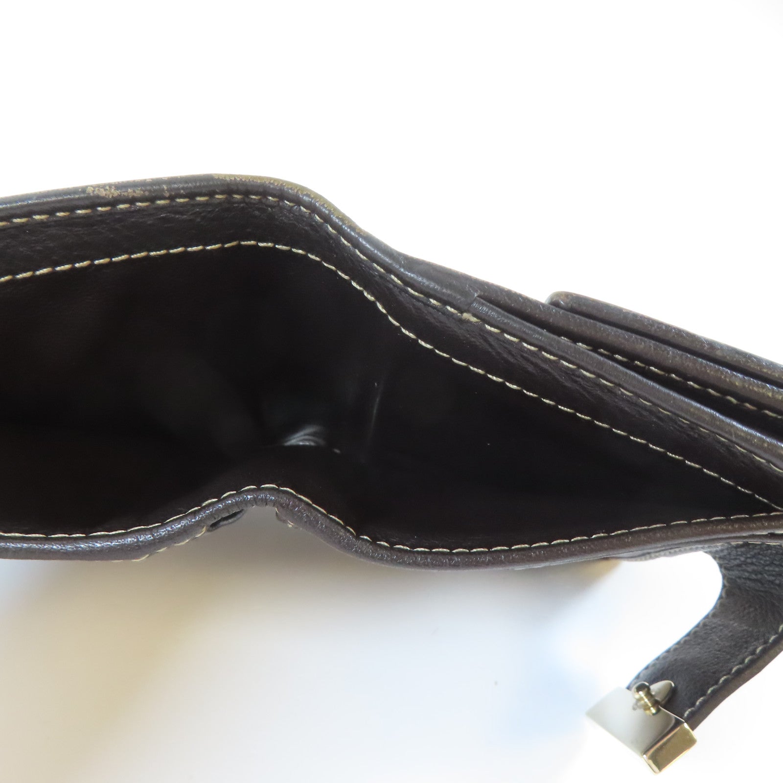 GUCCI 帆布Double Hook Wallet金扣錢包啡色