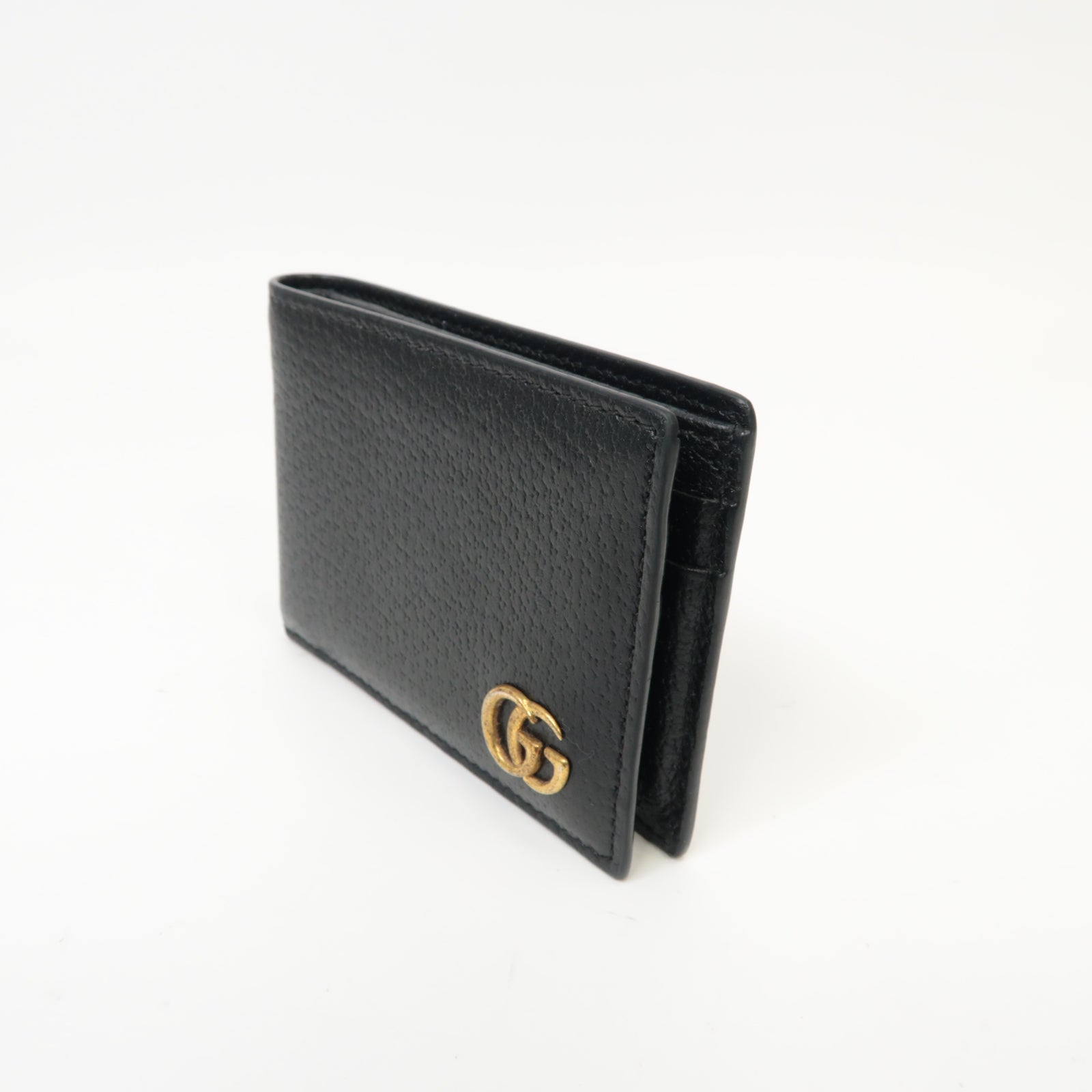 GUCCI 【激減優惠】牛皮皮革Wallet金扣錢包黒色