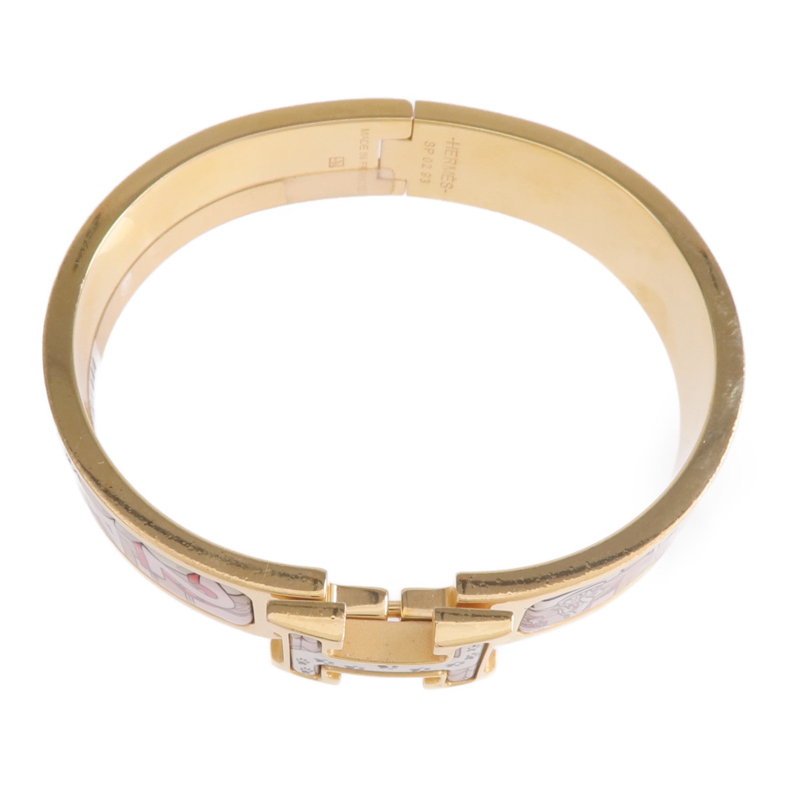 HERMES 金屬/琺瑯Clic H Bracelet金扣手帶
