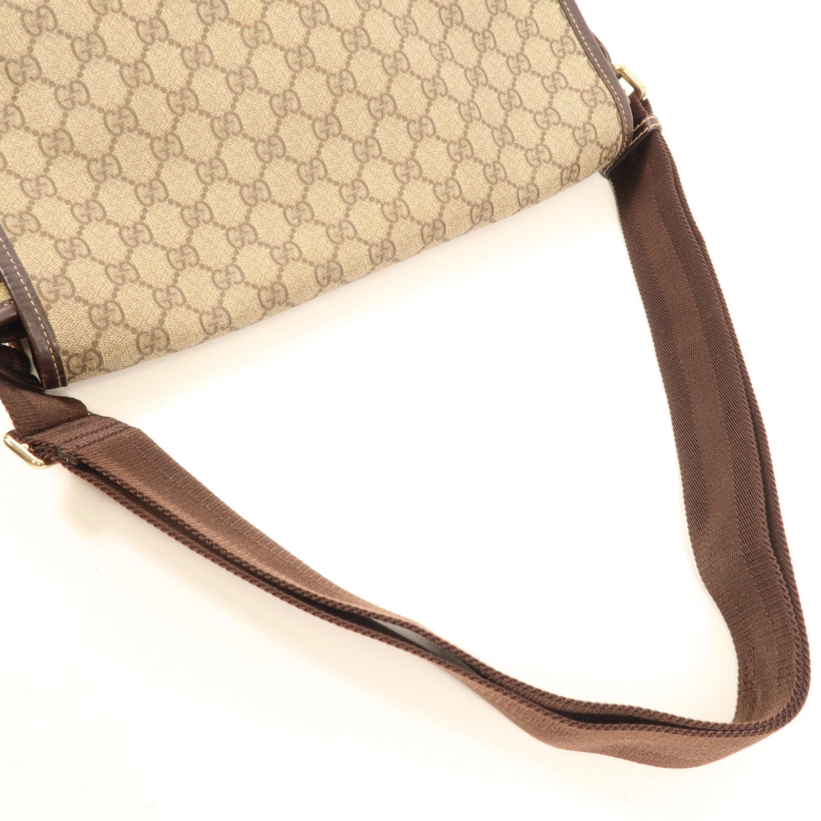 GUCCI 塗層帆布Shoulder Bag金扣肩背袋