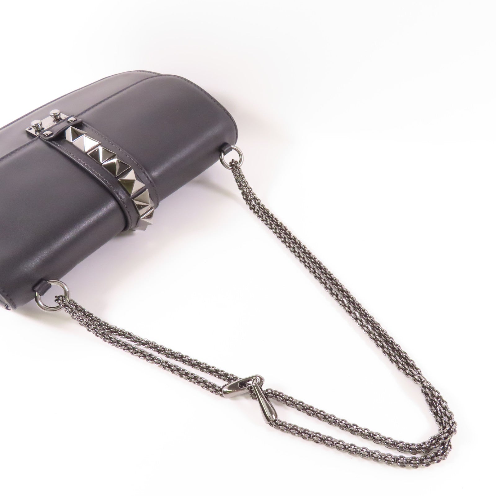 Valentino 【激減優惠】牛皮皮革Glam Lock Shoulder Bag鏈帶肩背袋