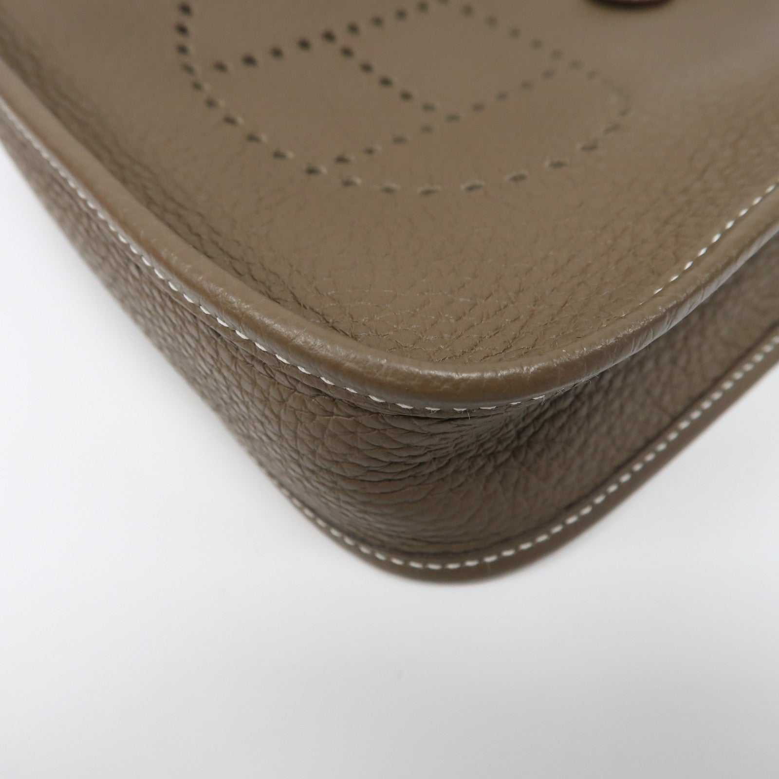HERMES Clemence皮革Evelyne TPM金扣肩背袋大象灰色