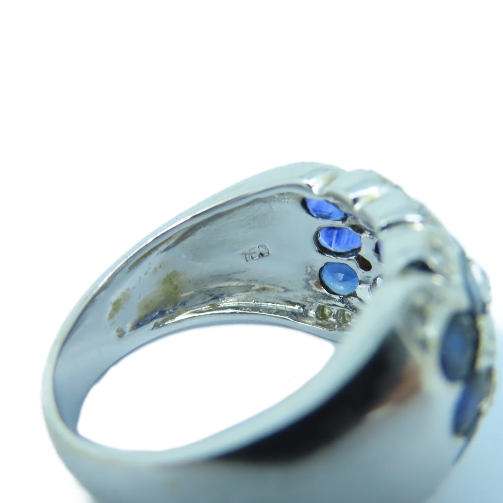 JEWELRY 【激減優惠】18K白金Sapphire Diamond Ring鑽石/藍寶石戒指US#7