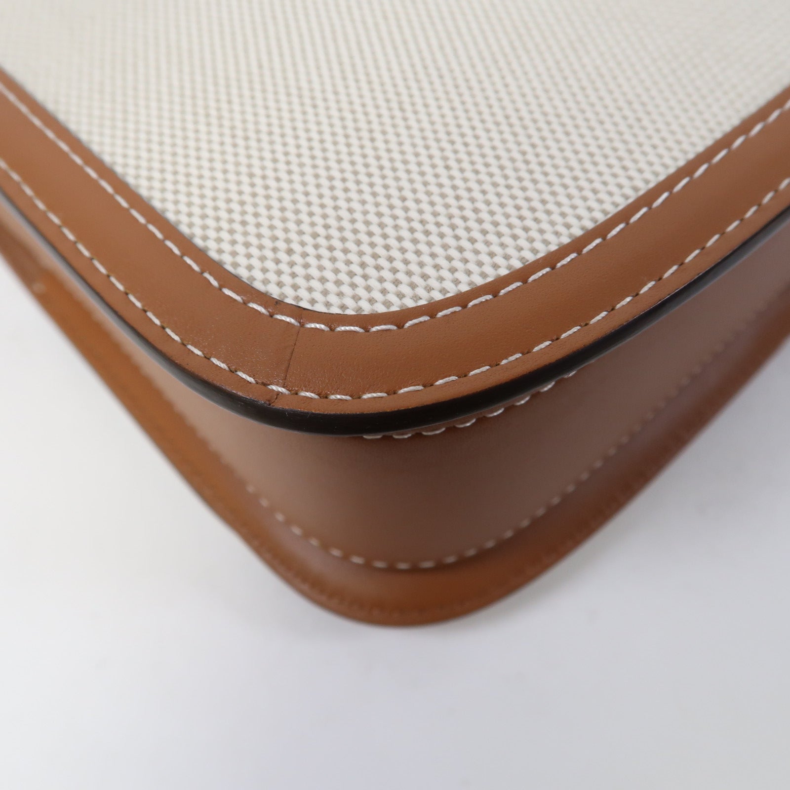 Delvaux 帆布Delvaux Lingot金扣肩背袋啡色