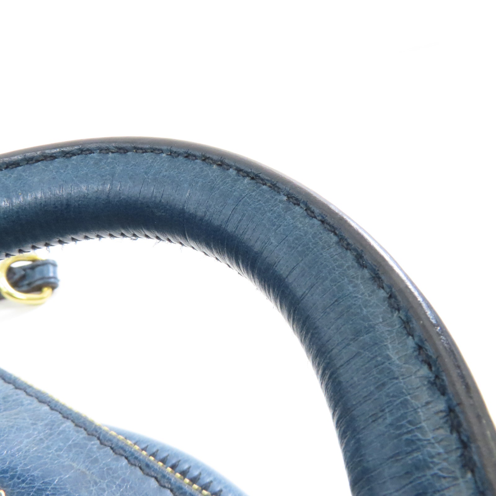 Miu Miu 牛皮皮革2 Way Shoulder金扣手挽肩背兩用袋藍色