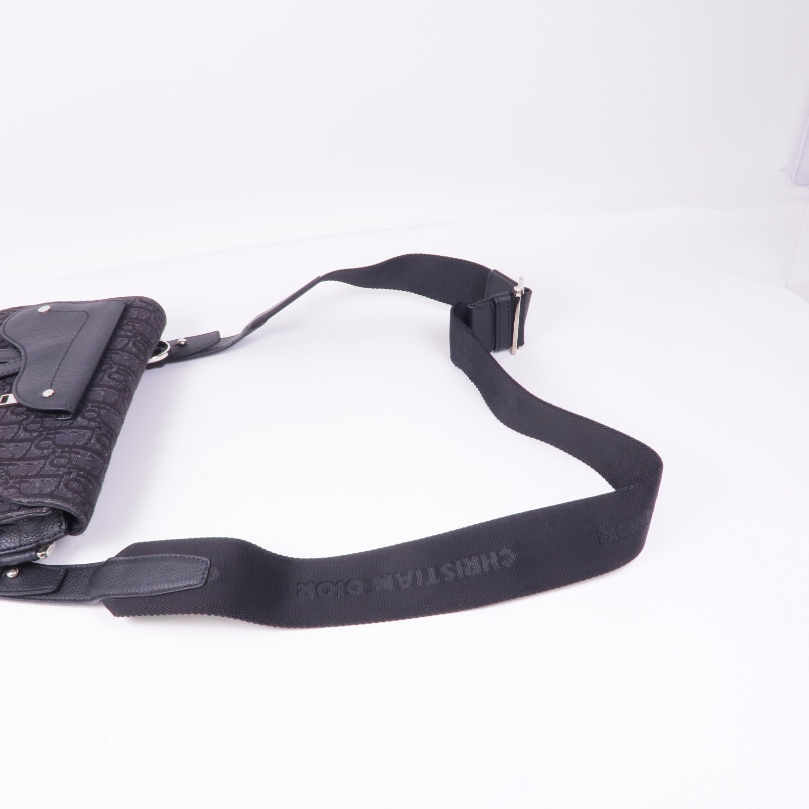 Dior 帆布/皮革Saddle Bag肩背袋