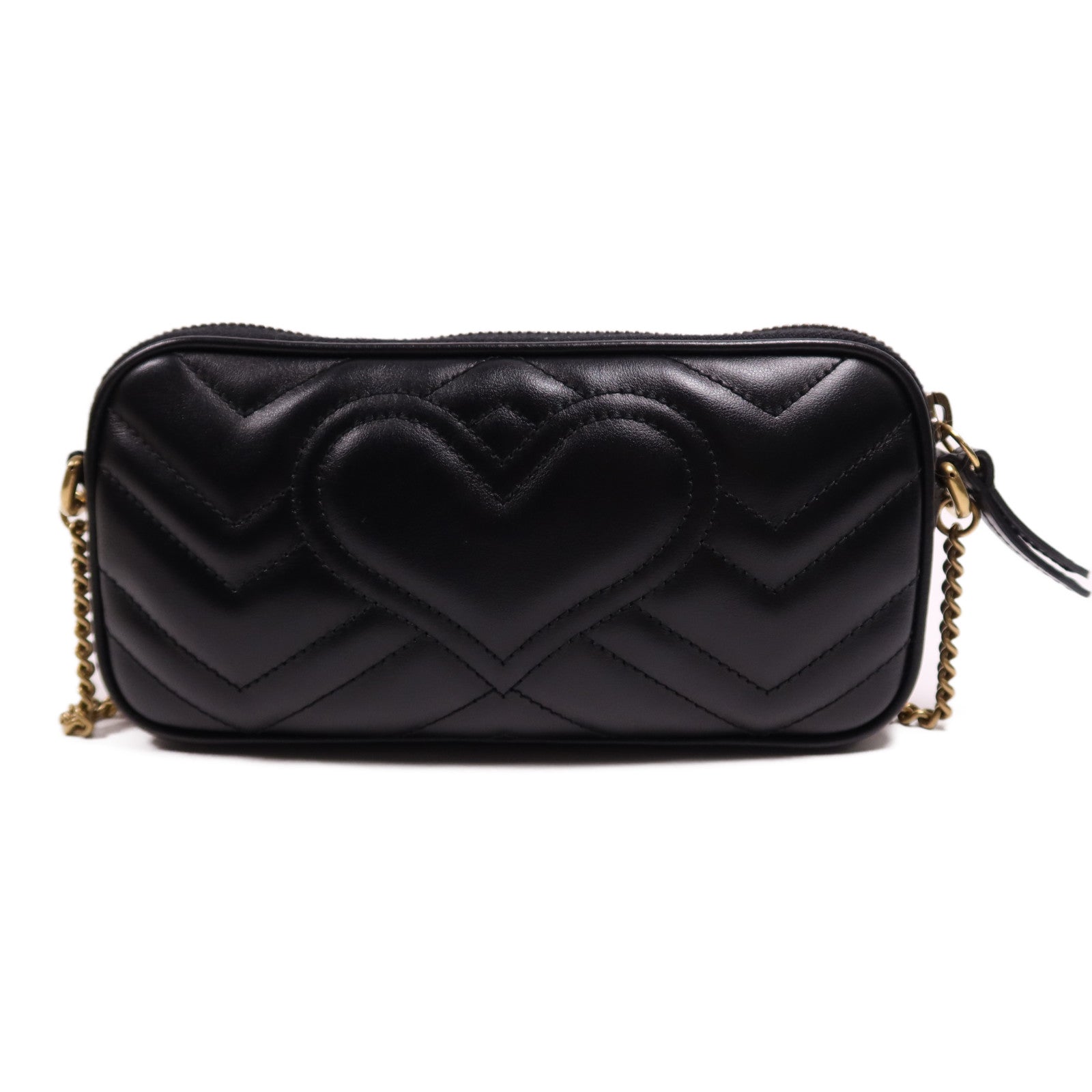 GUCCI 牛皮皮革GG Marmont金扣鏈帶肩背袋