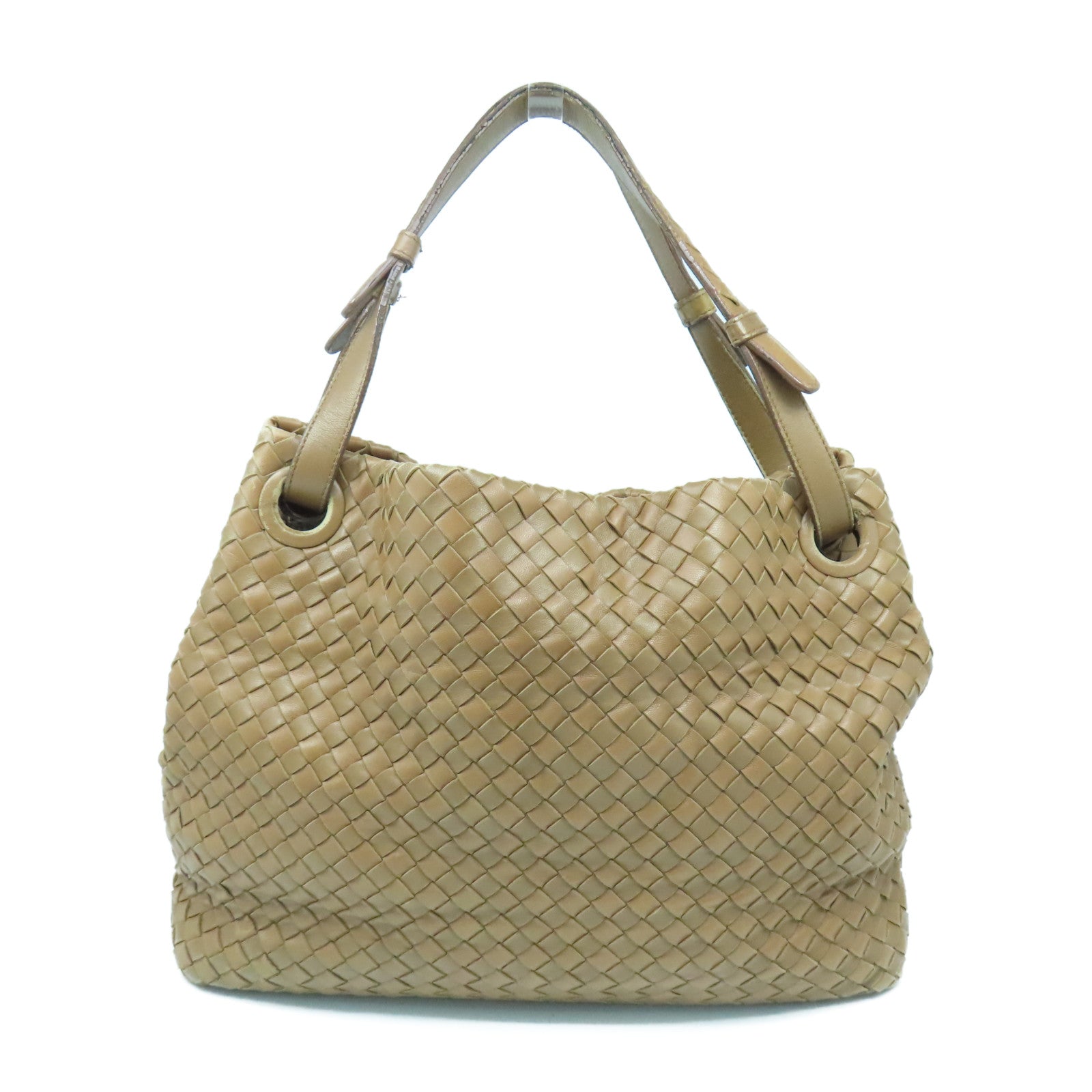 BOTTEGA VENETA 【激減優惠】羊皮皮革Shoulder Bag金扣肩背袋啡色