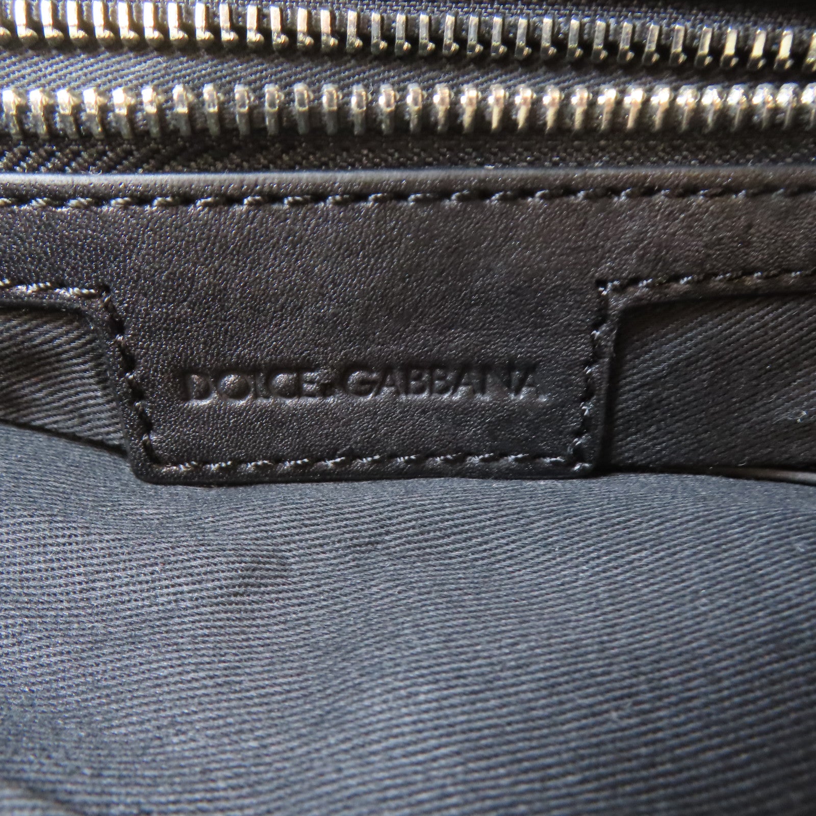 D&G 牛皮皮革Shoulder Bag銀扣肩背袋黑色