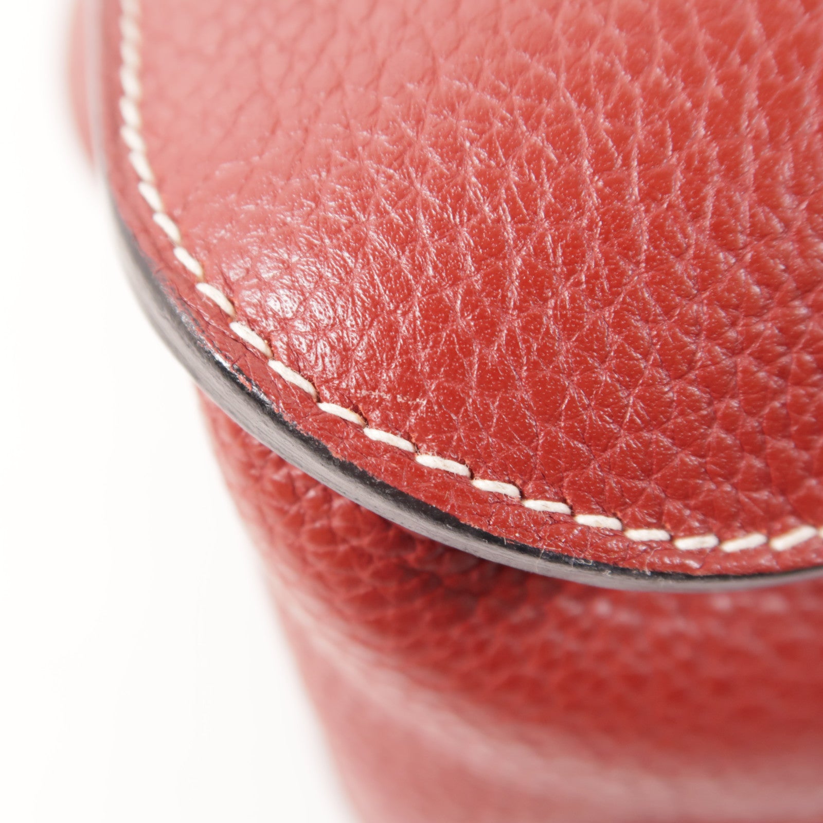 HERMES Clemence皮革Halzan 31銀扣手挽肩背兩用袋Rouge H紅色