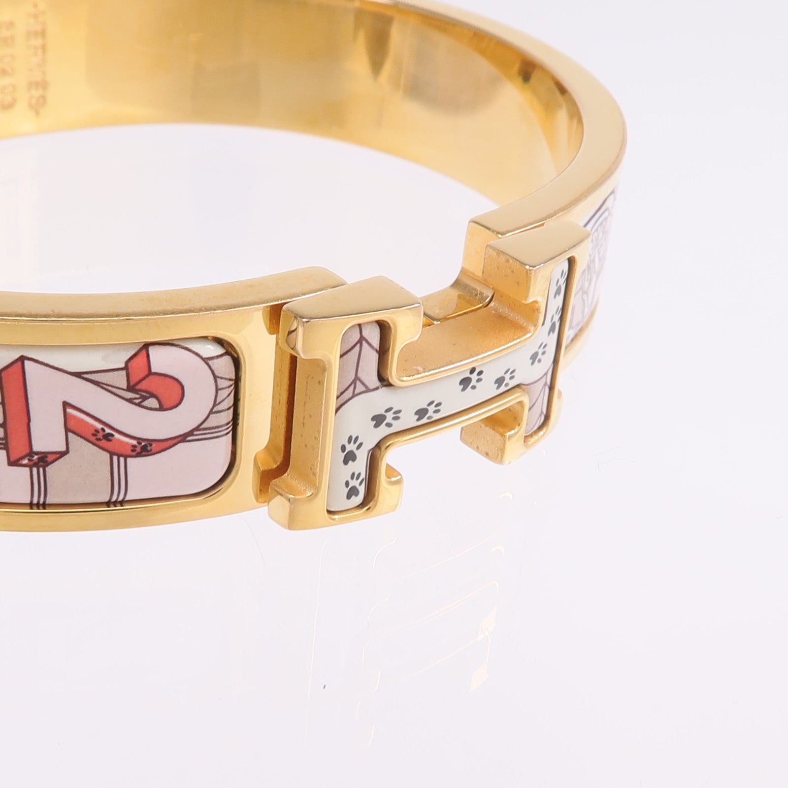 HERMES 金屬/琺瑯Clic H Bracelet金扣手帶