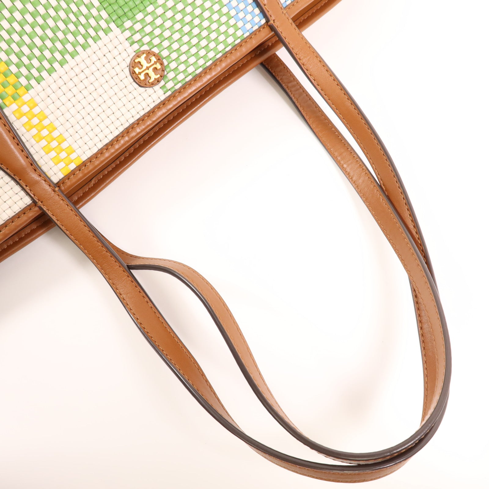 Tory Burch 牛皮皮革Tote Bag金扣肩背袋