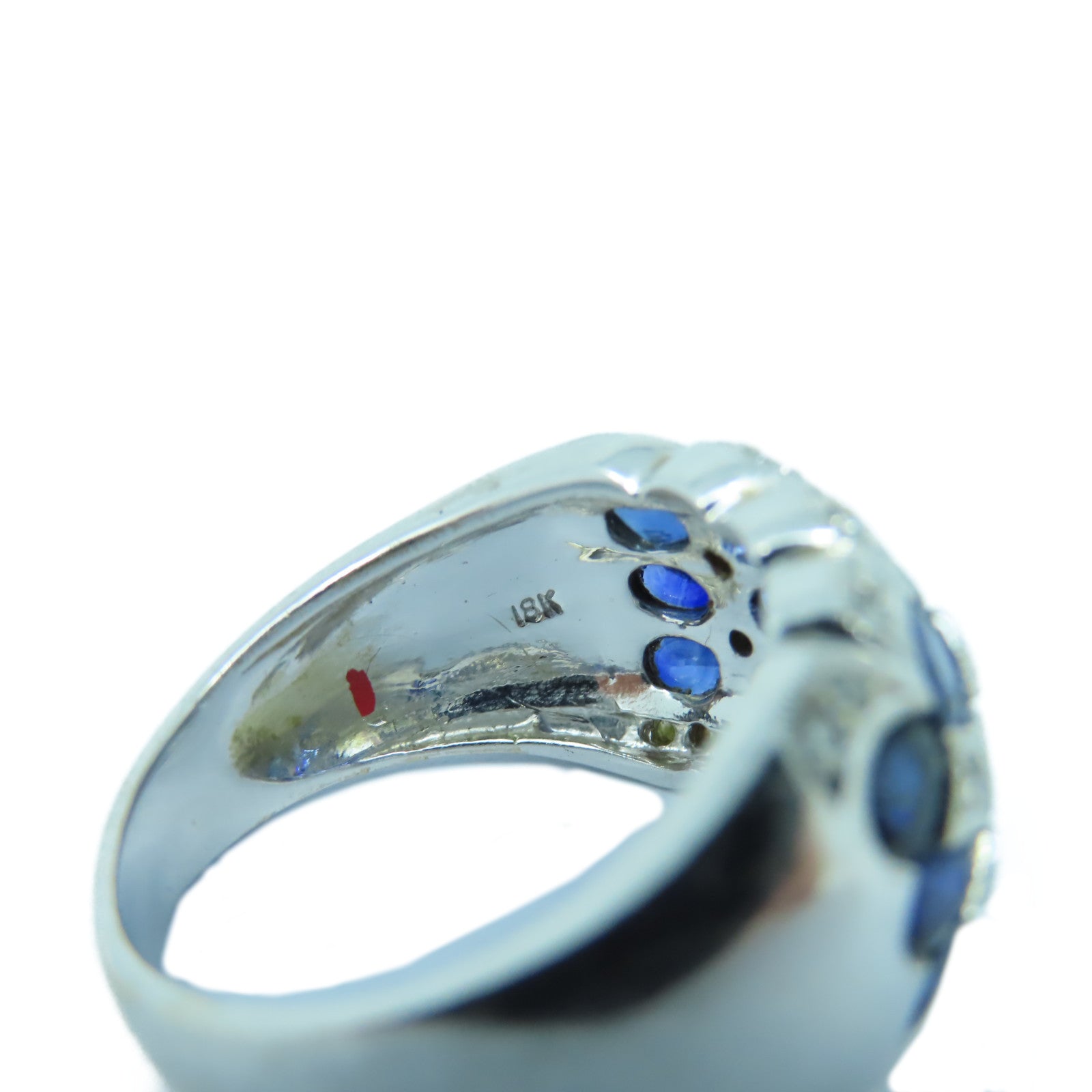 JEWELRY 【激減優惠】18K白金Sapphire Diamond Ring鑽石/藍寶石戒指US#7