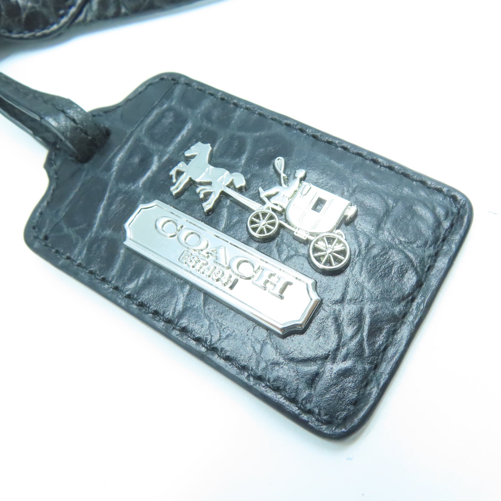 COACH 【激減優惠】牛皮皮革Shoulder Bag銀扣肩背袋黑色
