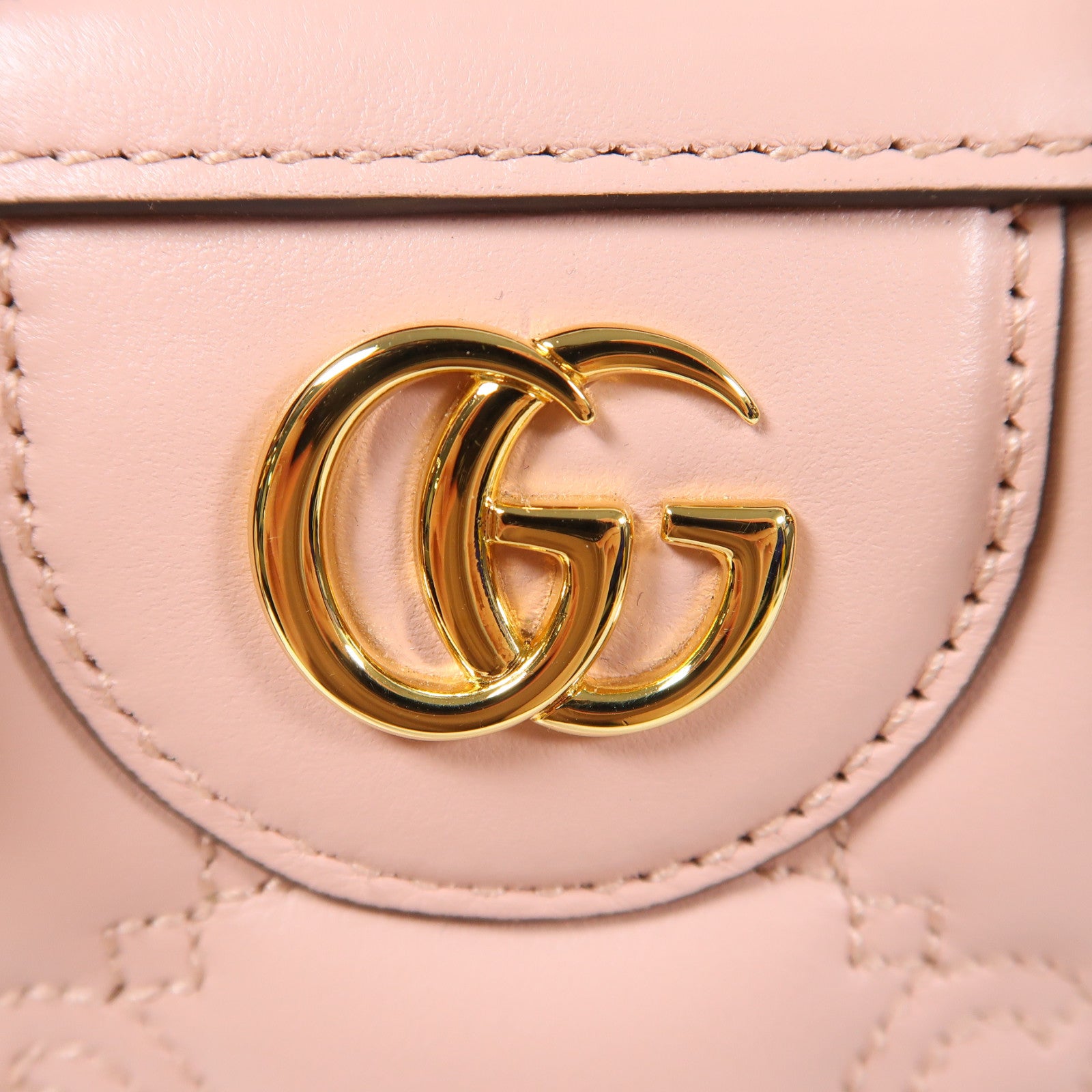 GUCCI 牛皮皮革Shoulder Bag金扣手挽肩背兩用袋粉紅色