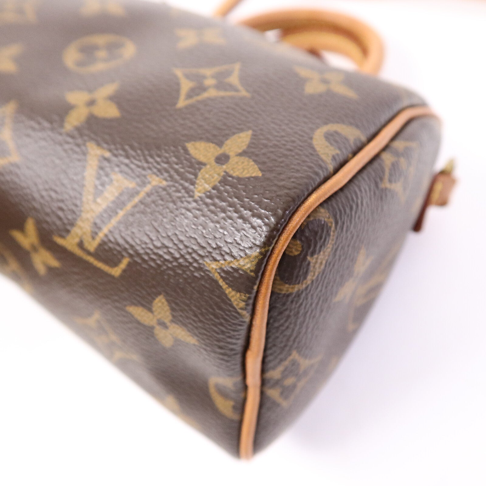 LOUIS VUITTON Monogram Nano Speedy手挽肩背兩用袋棕色