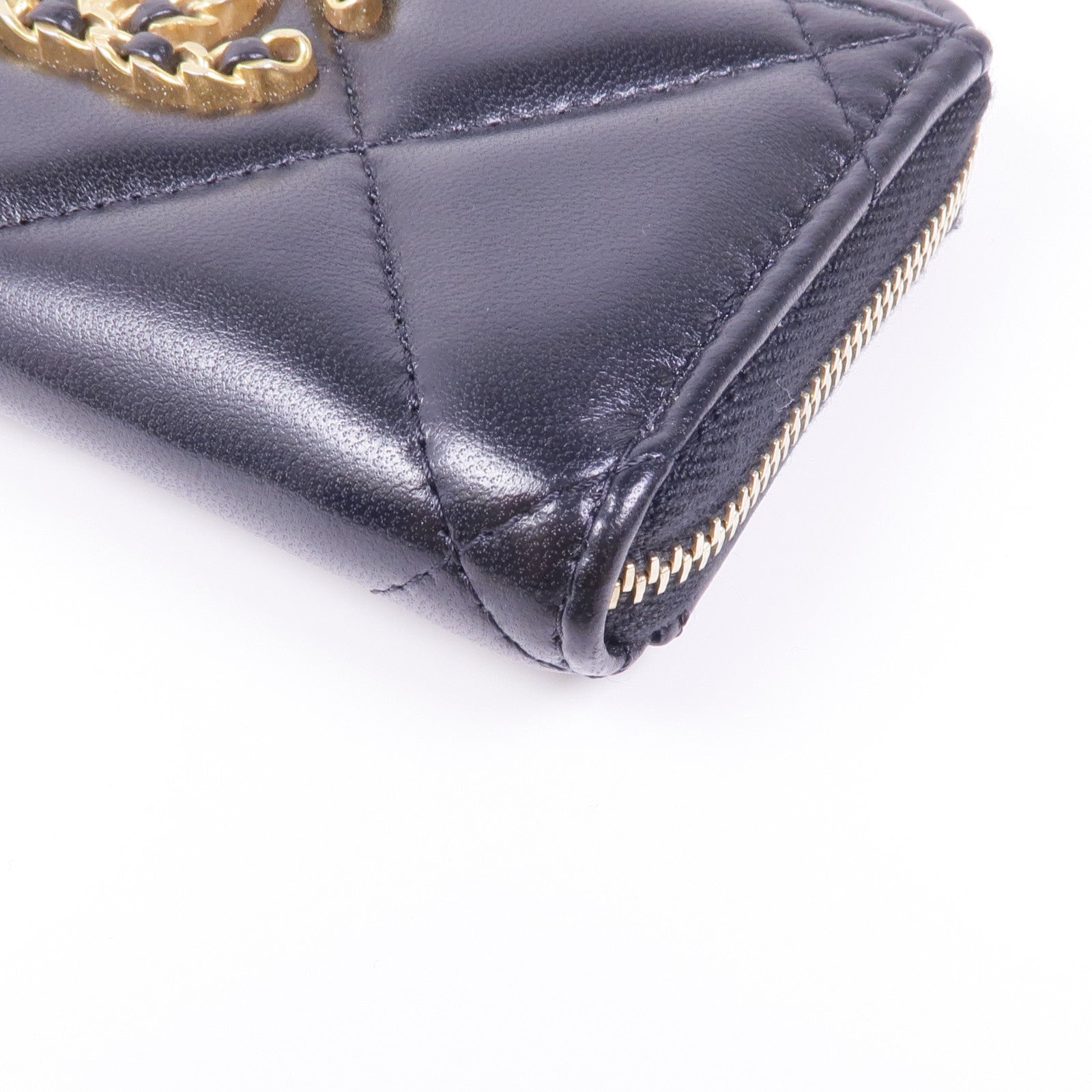CHANEL 羊皮皮革C19 Card Case金扣卡片套