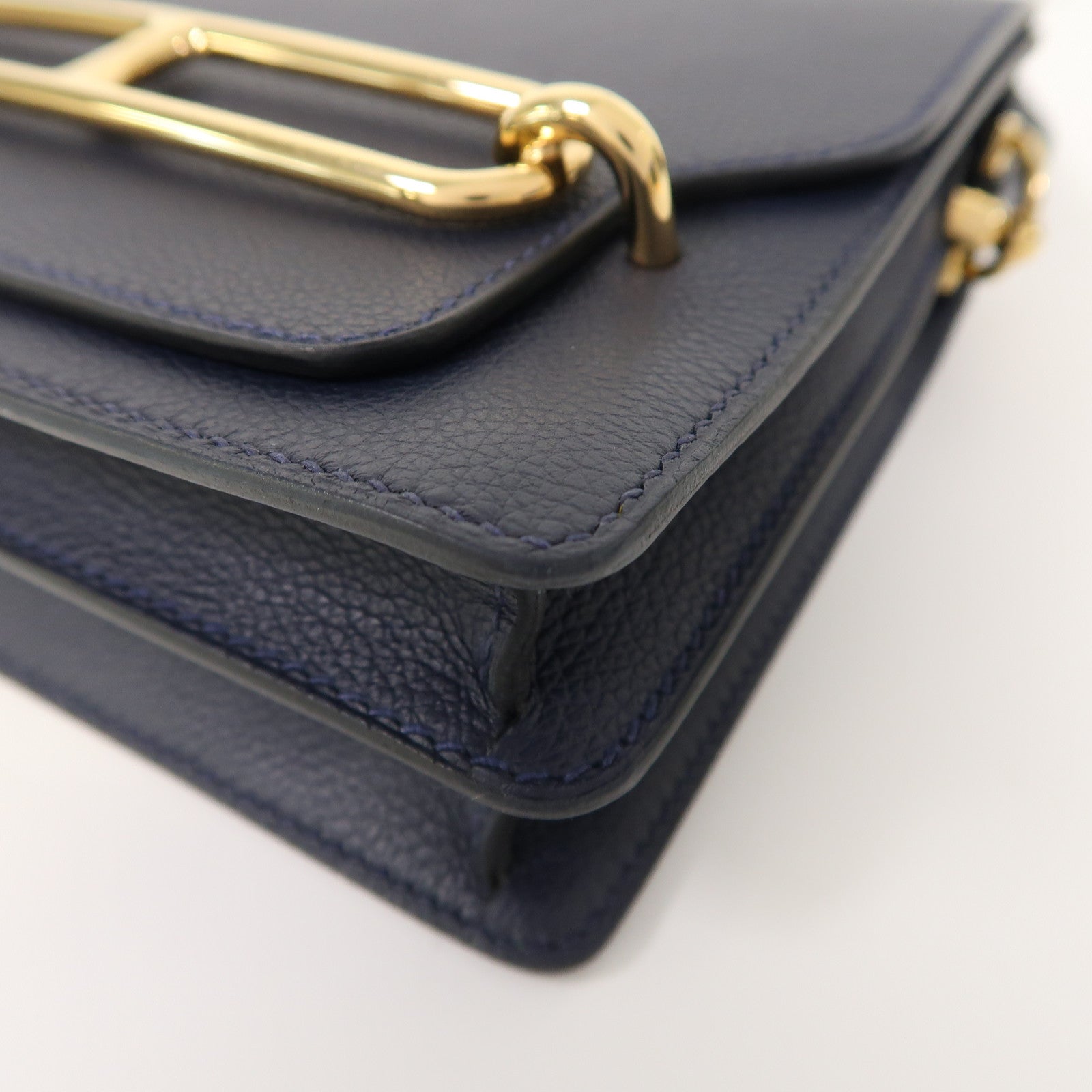 HERMES 【激減優惠】Evercolor皮革Mini Roulis金扣肩背袋夜空深藍色