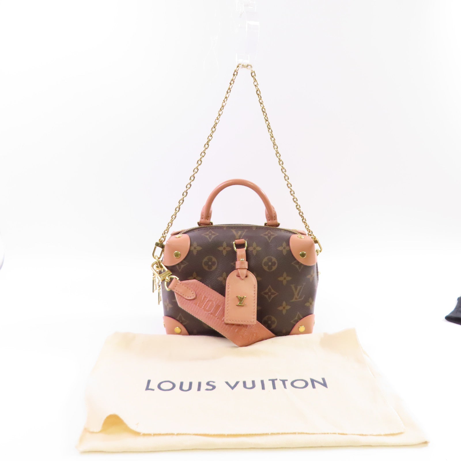LOUIS VUITTON Monogram Petite Malle Souple 2Way Shoulder Bag金扣手挽肩帶兩用袋