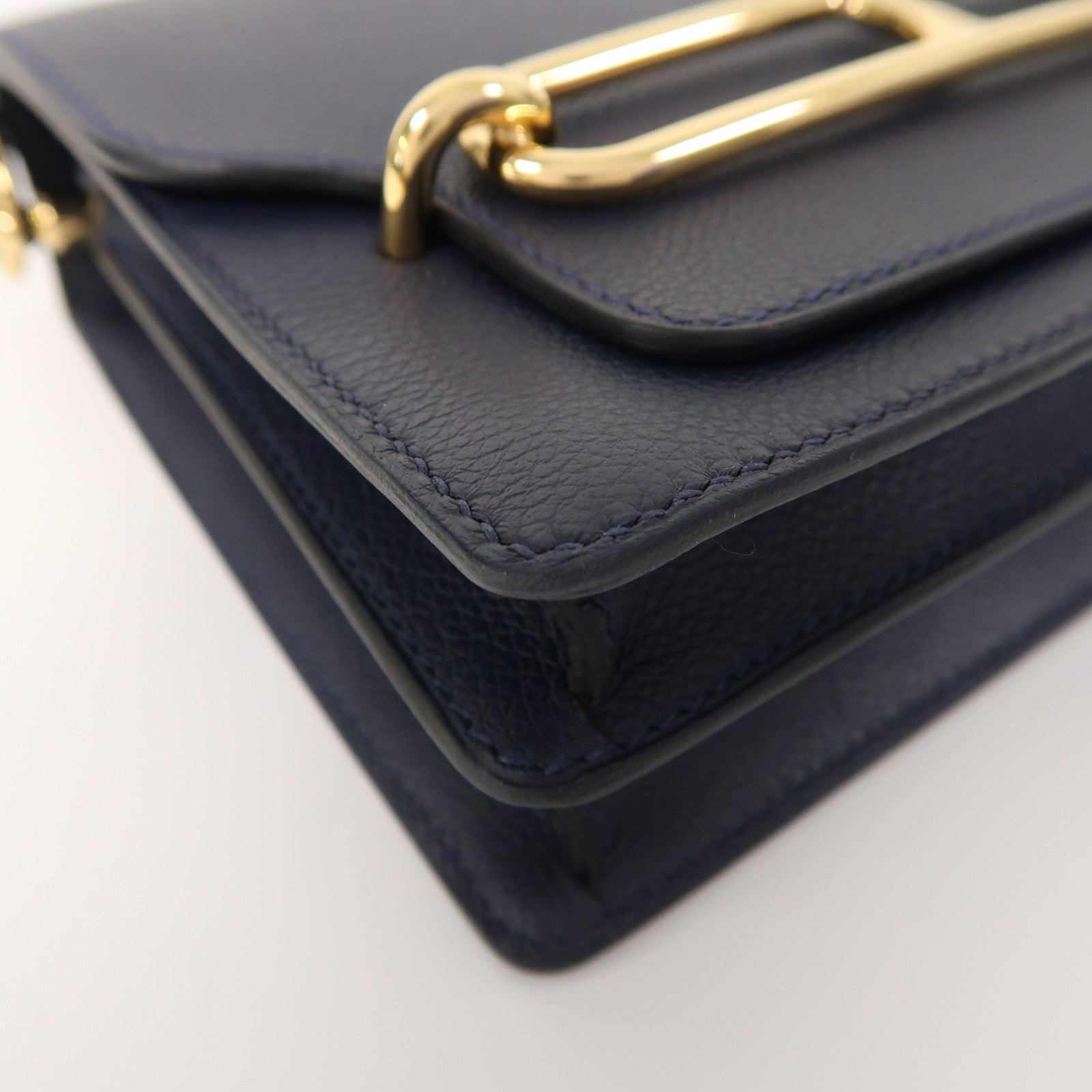 HERMES 【激減優惠】Evercolor皮革Mini Roulis金扣肩背袋夜空深藍色