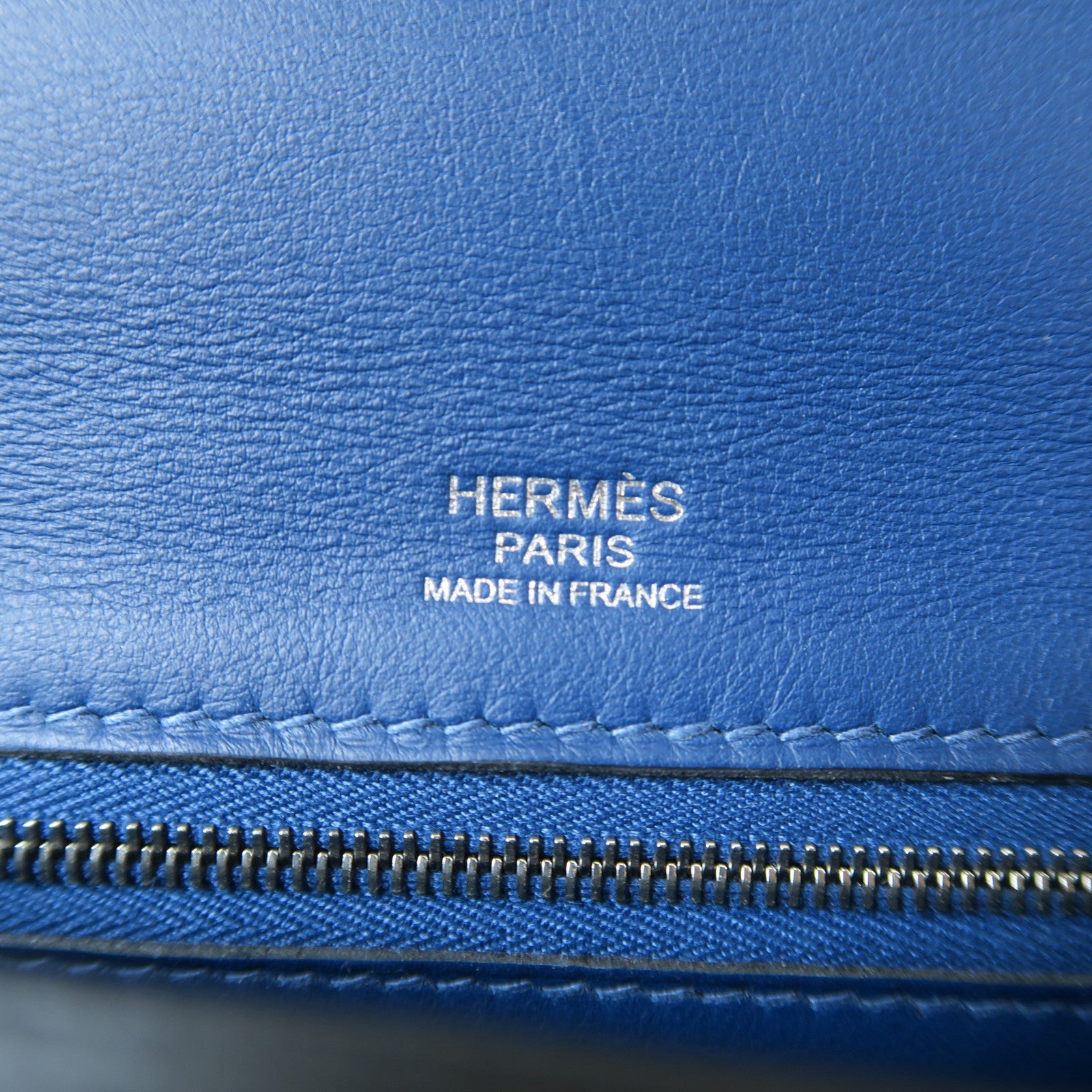 HERMES 【激減優惠】Togo皮革24/24銀扣手挽肩背兩用袋藍色