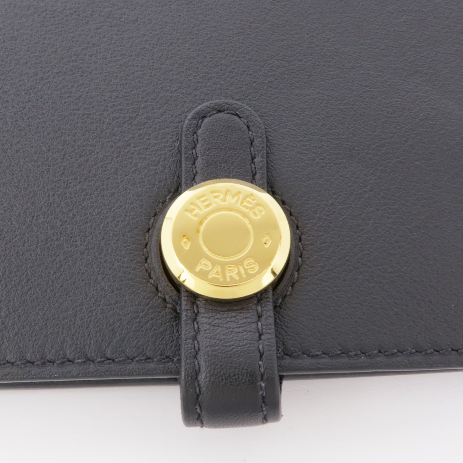 HERMES Swift皮革Dogon Long Wallet金扣長錢包Noir