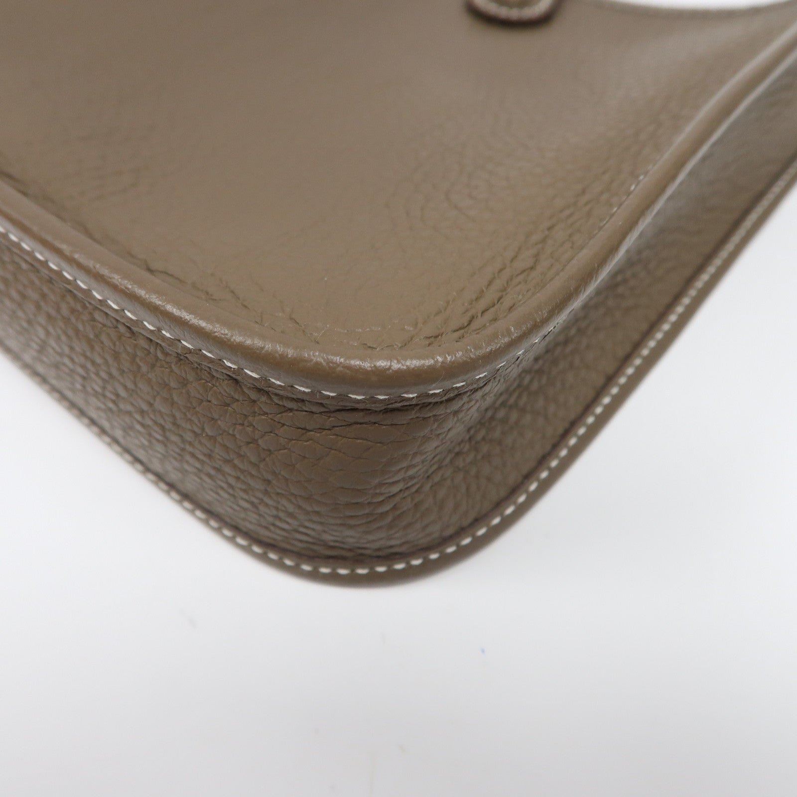 HERMES Clemence皮革Evelyne TPM金扣肩背袋大象灰色