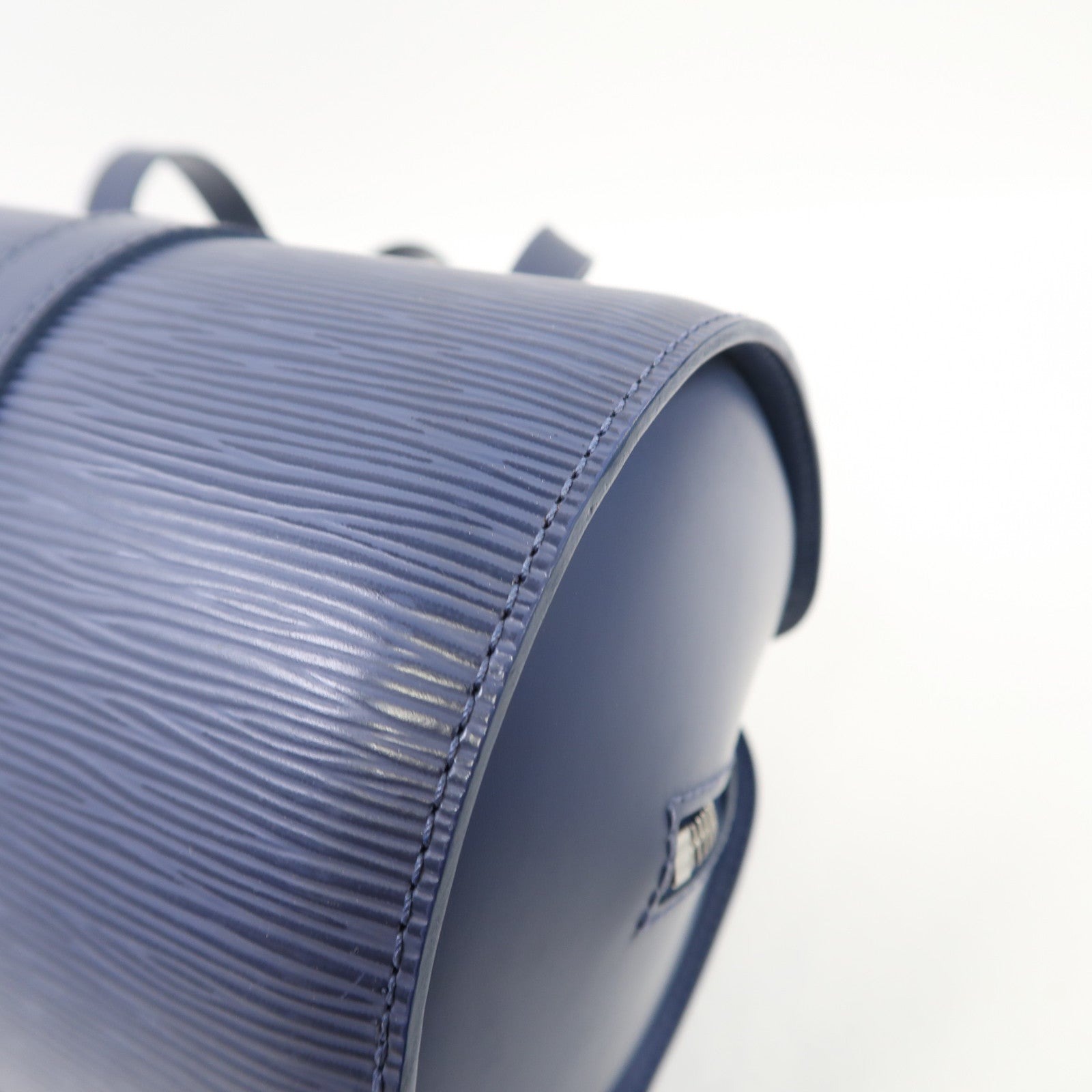 LOUIS VUITTON Epi Soufflot銀扣手挽袋藍色
