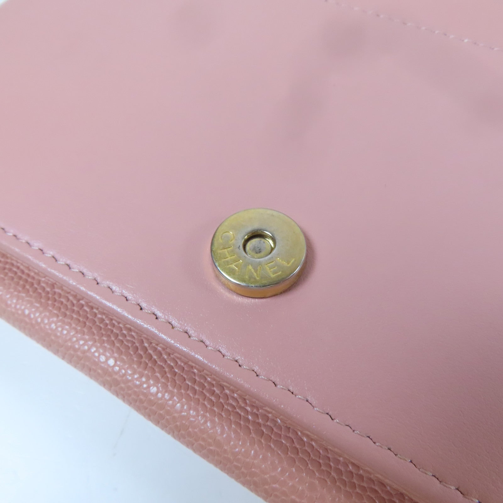 CHANEL 菱格Caviar皮革Boy WOC Wallet On Chain金扣鏈帶肩背袋粉紅色