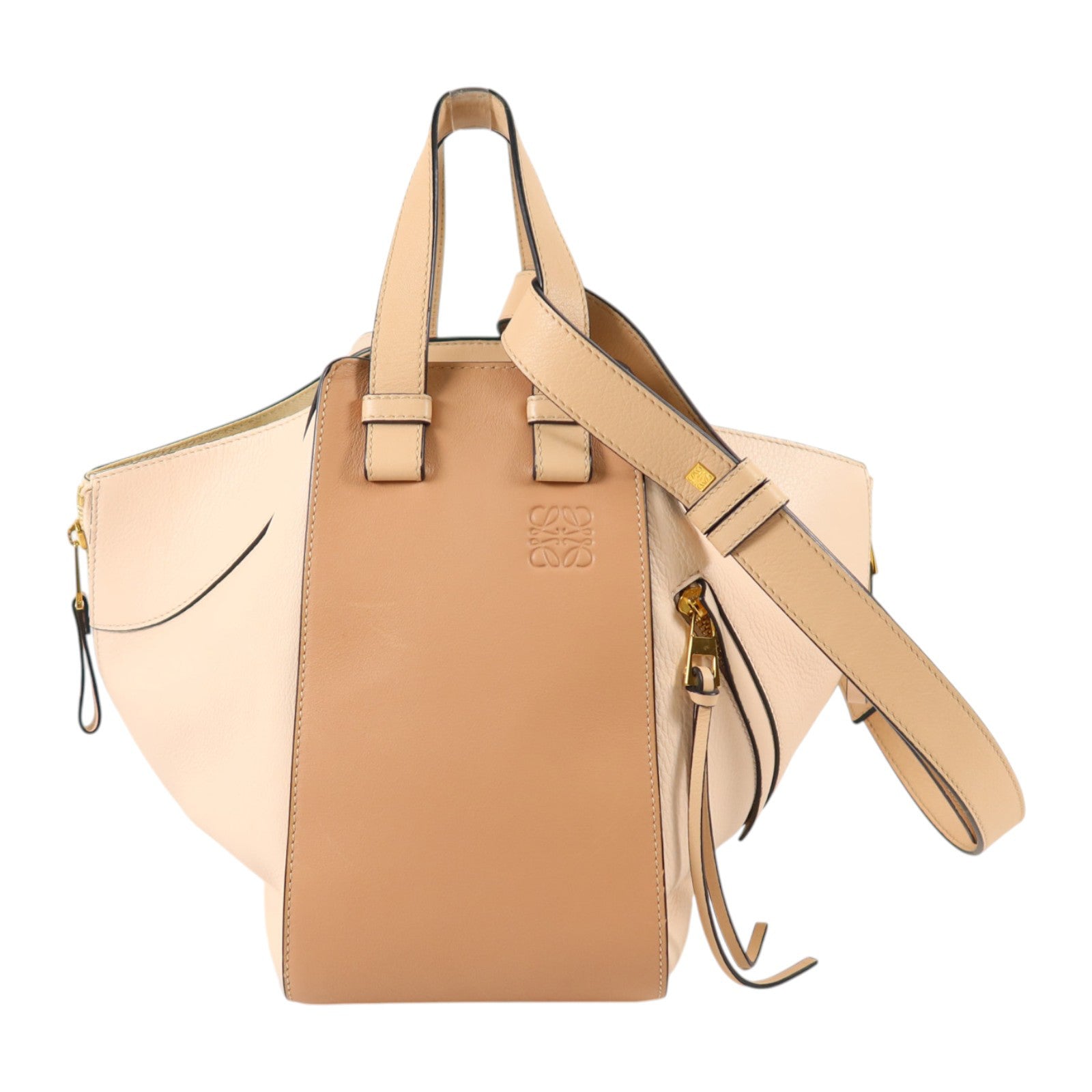 LOEWE 牛皮皮革Hammock Small金扣手挽肩背兩用袋