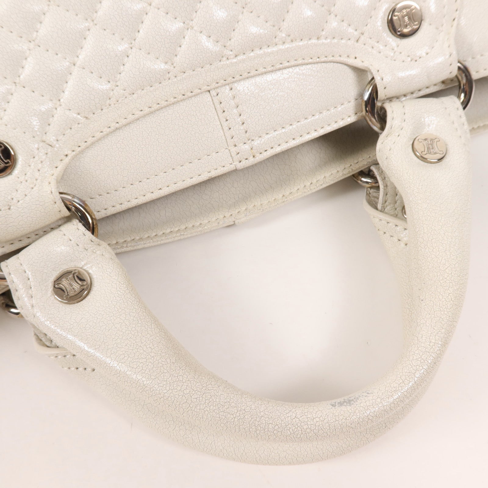 CELINE 牛皮皮革Boogie銀扣手挽袋