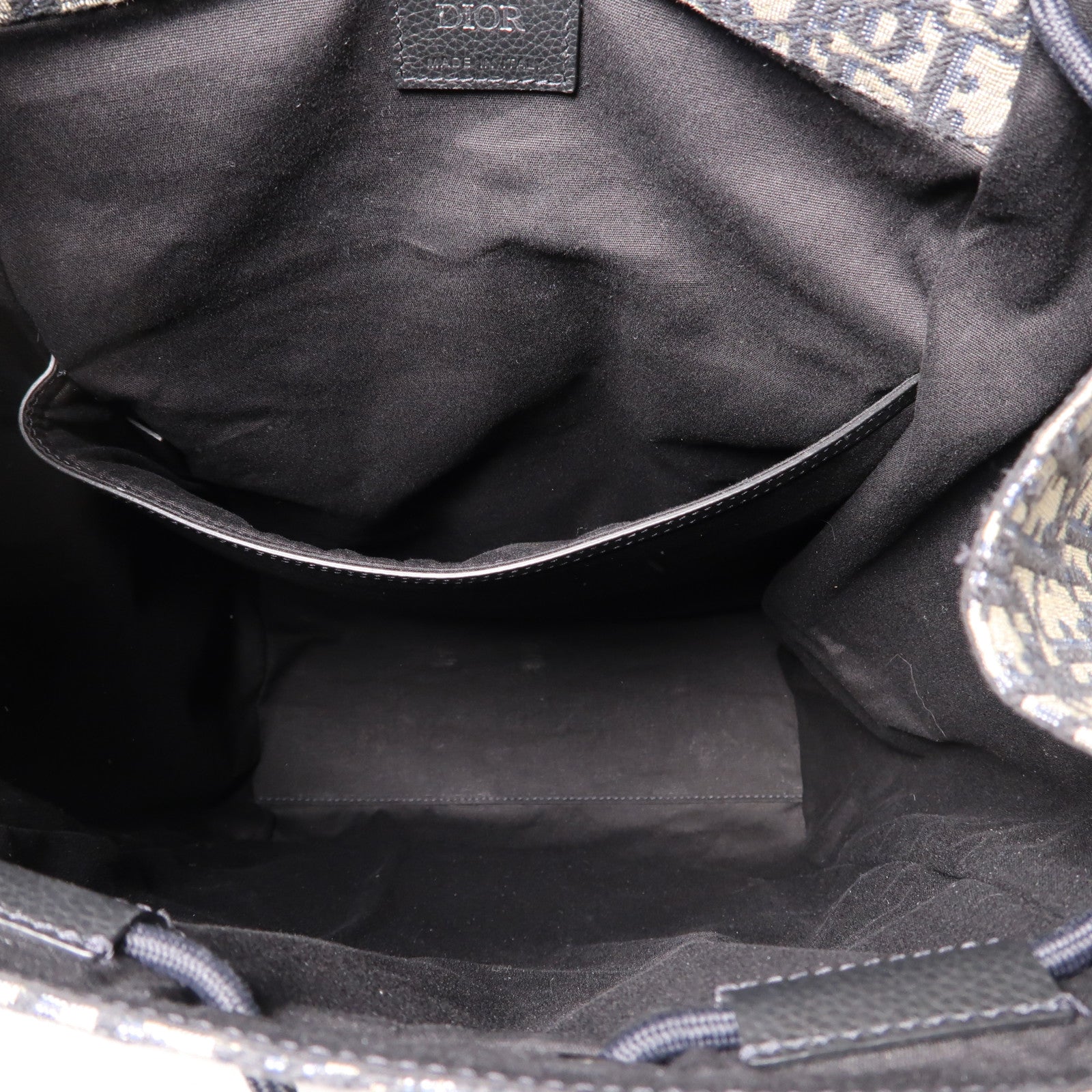 Dior 【激減優惠】帆布Saddle Backpack銀扣背包藍色