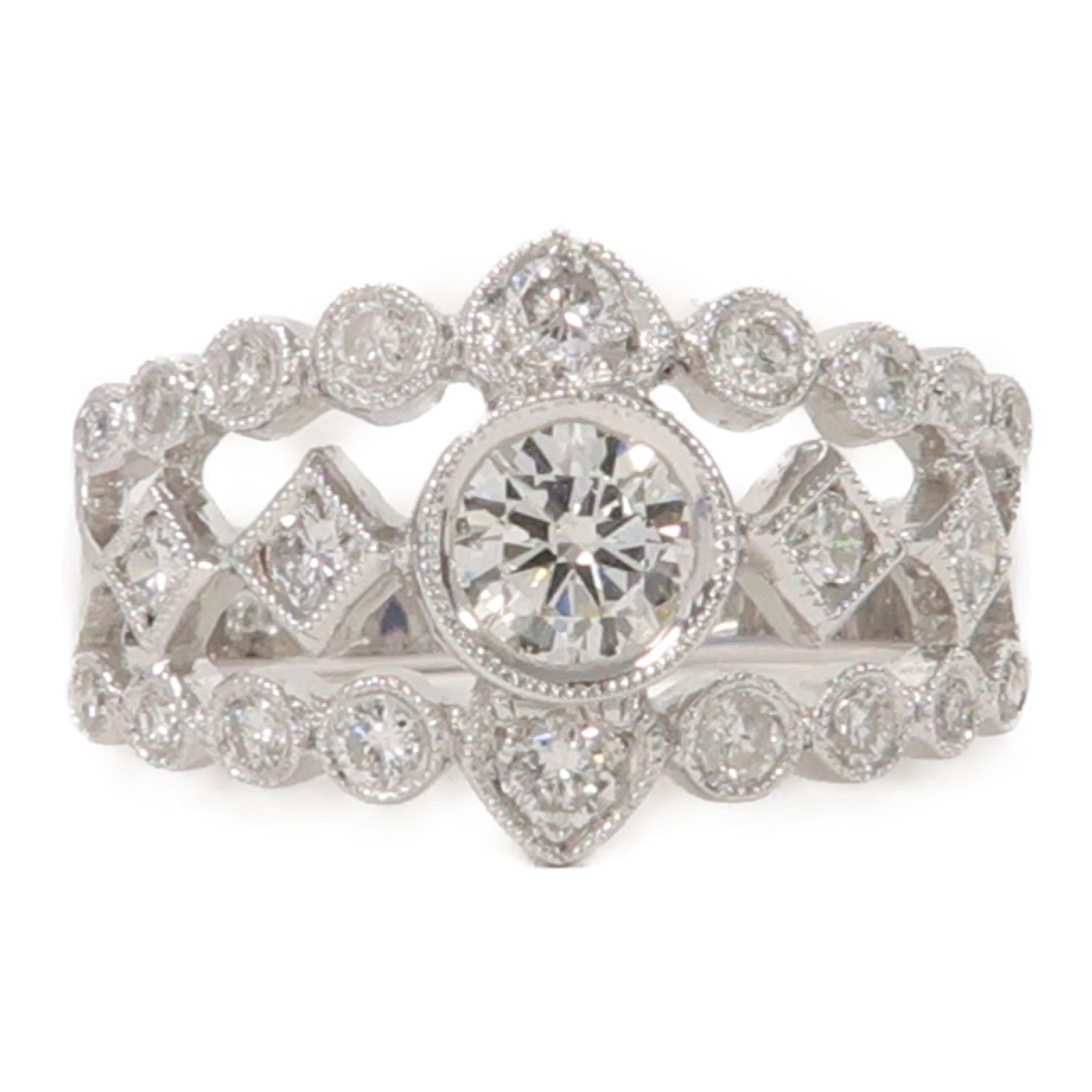 JEWELRY 18K白金Diamond Ring 5.28g戒指US#6.25