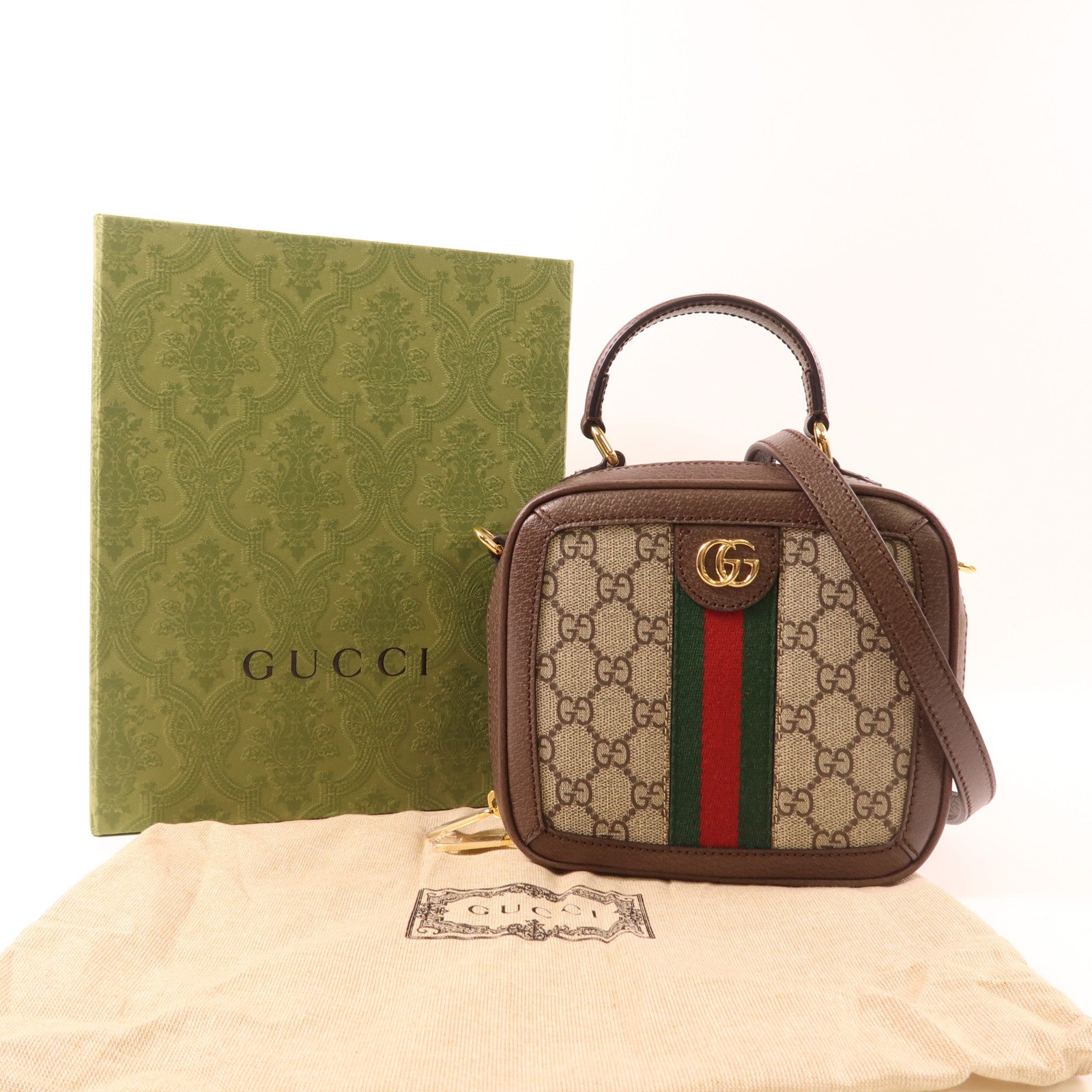 GUCCI 塗層帆布GG Ophidia金扣手挽肩背兩用袋