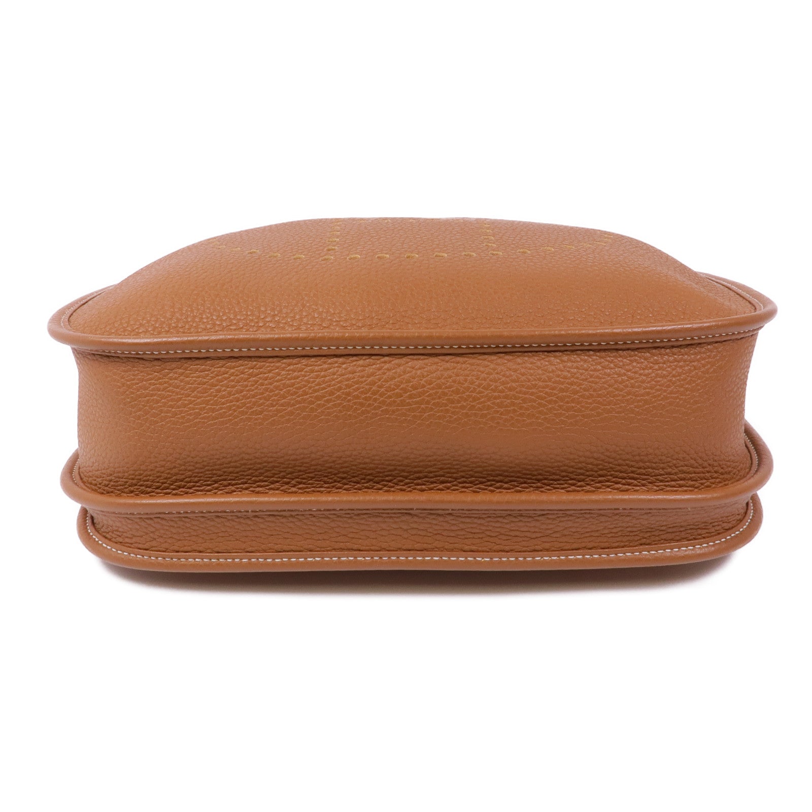HERMES Clemence皮革Evelyne PM銀扣肩背袋37 Gold