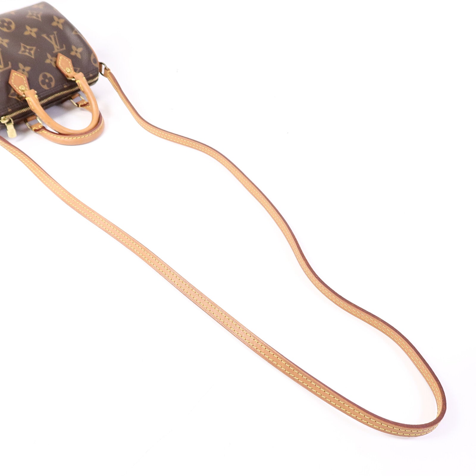 LOUIS VUITTON Monogram Nano Speedy手挽肩背兩用袋棕色