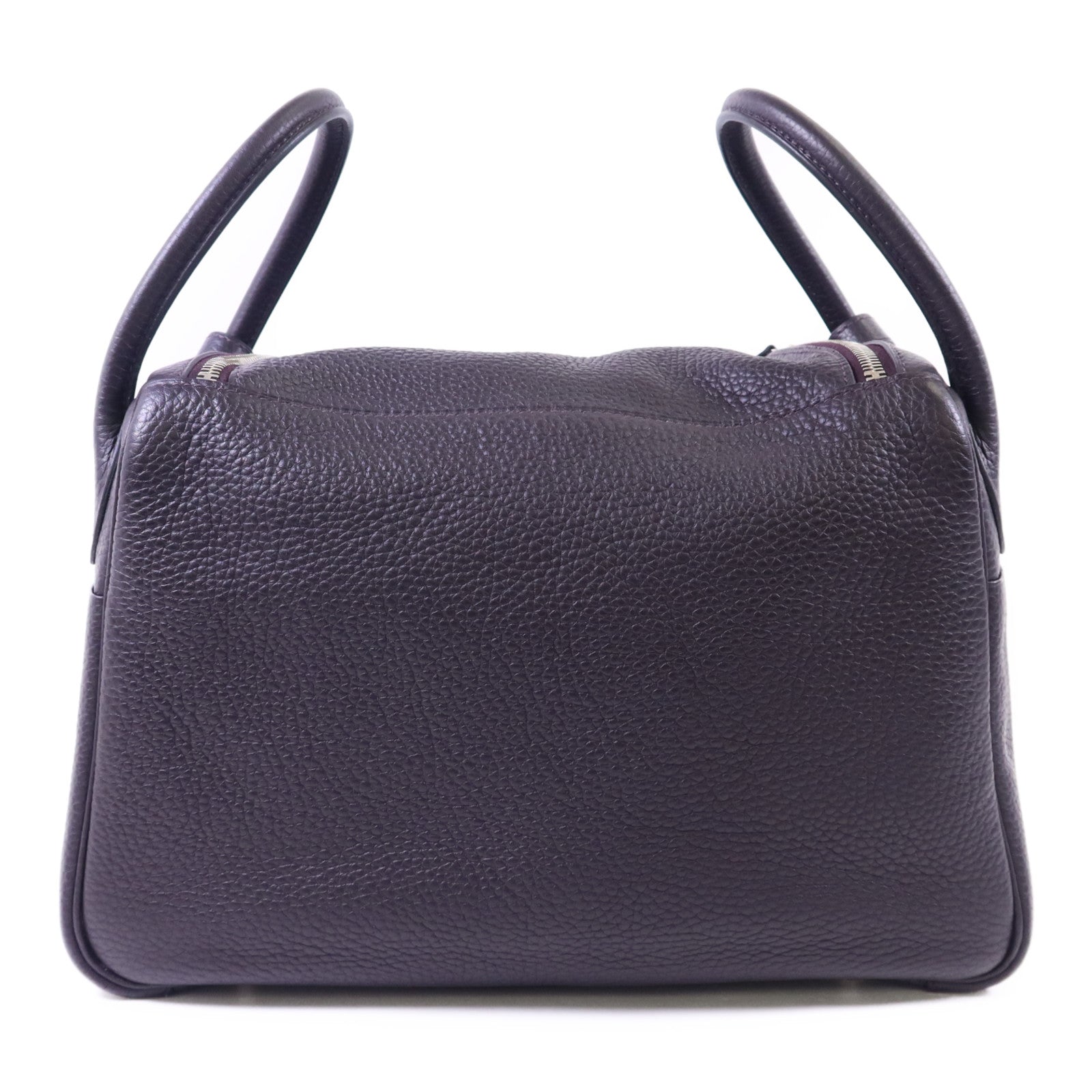HERMES Clemence皮革Lindy 30銀扣手挽肩背兩用袋Prunoir