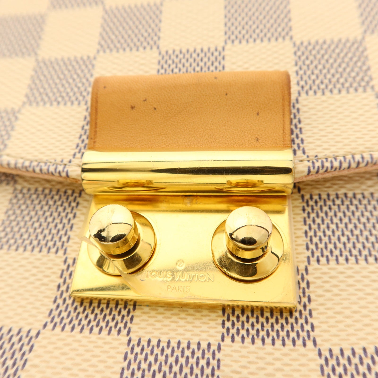 LOUIS VUITTON Damier Azur Croisette金扣手挽肩背兩用袋