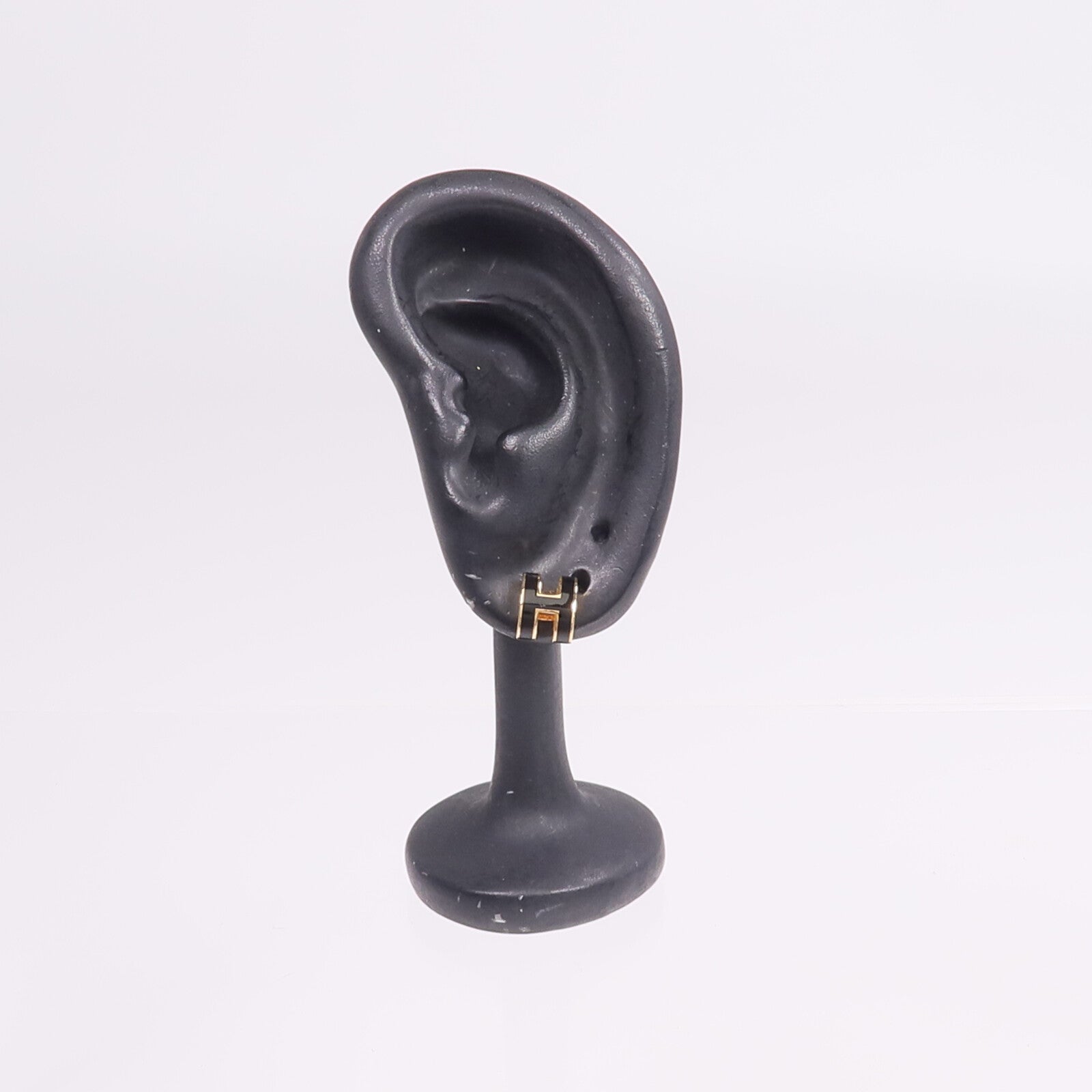 HERMES 金屬Mini Pop H Earrings耳環Noir