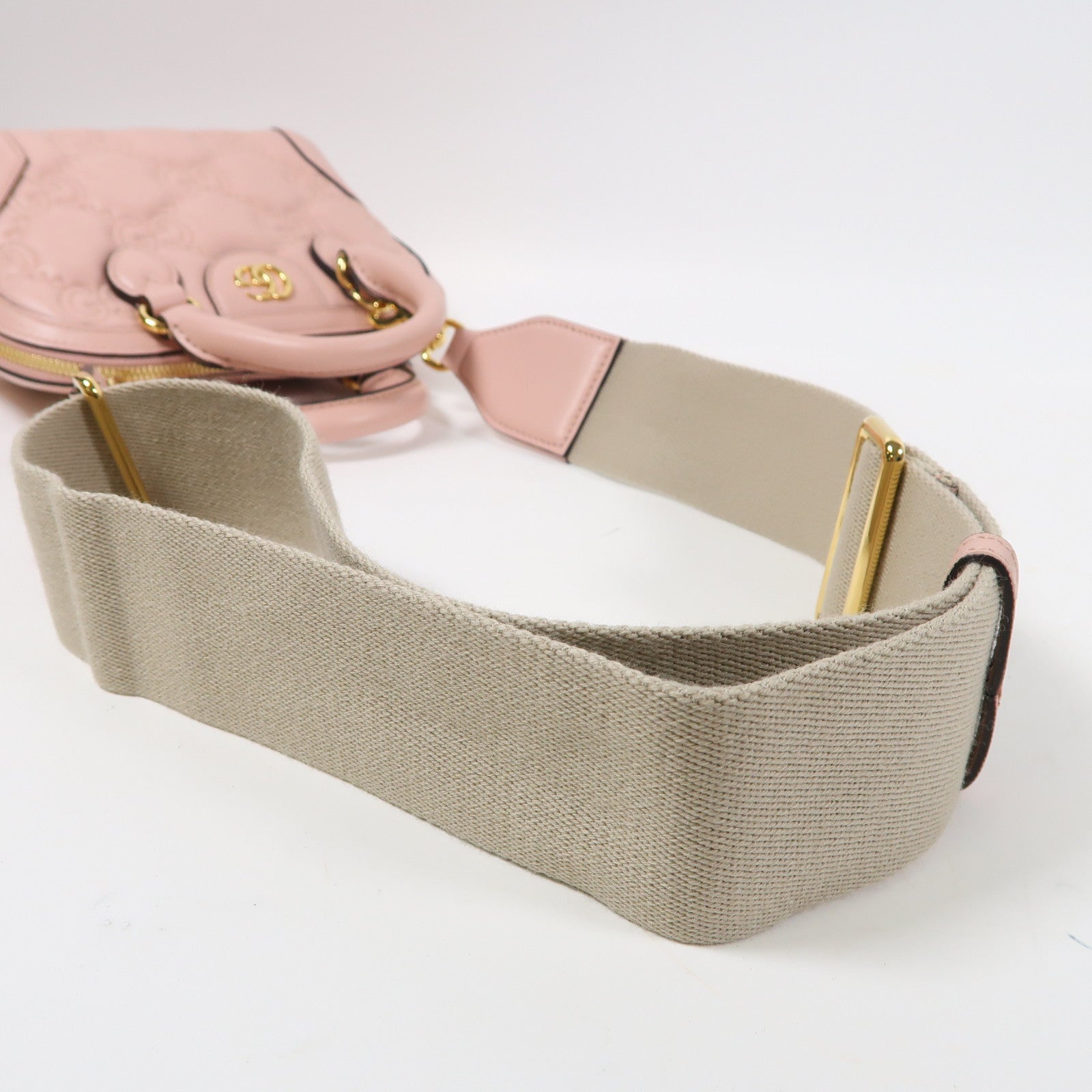 GUCCI 牛皮皮革Shoulder Bag金扣手挽肩背兩用袋粉紅色