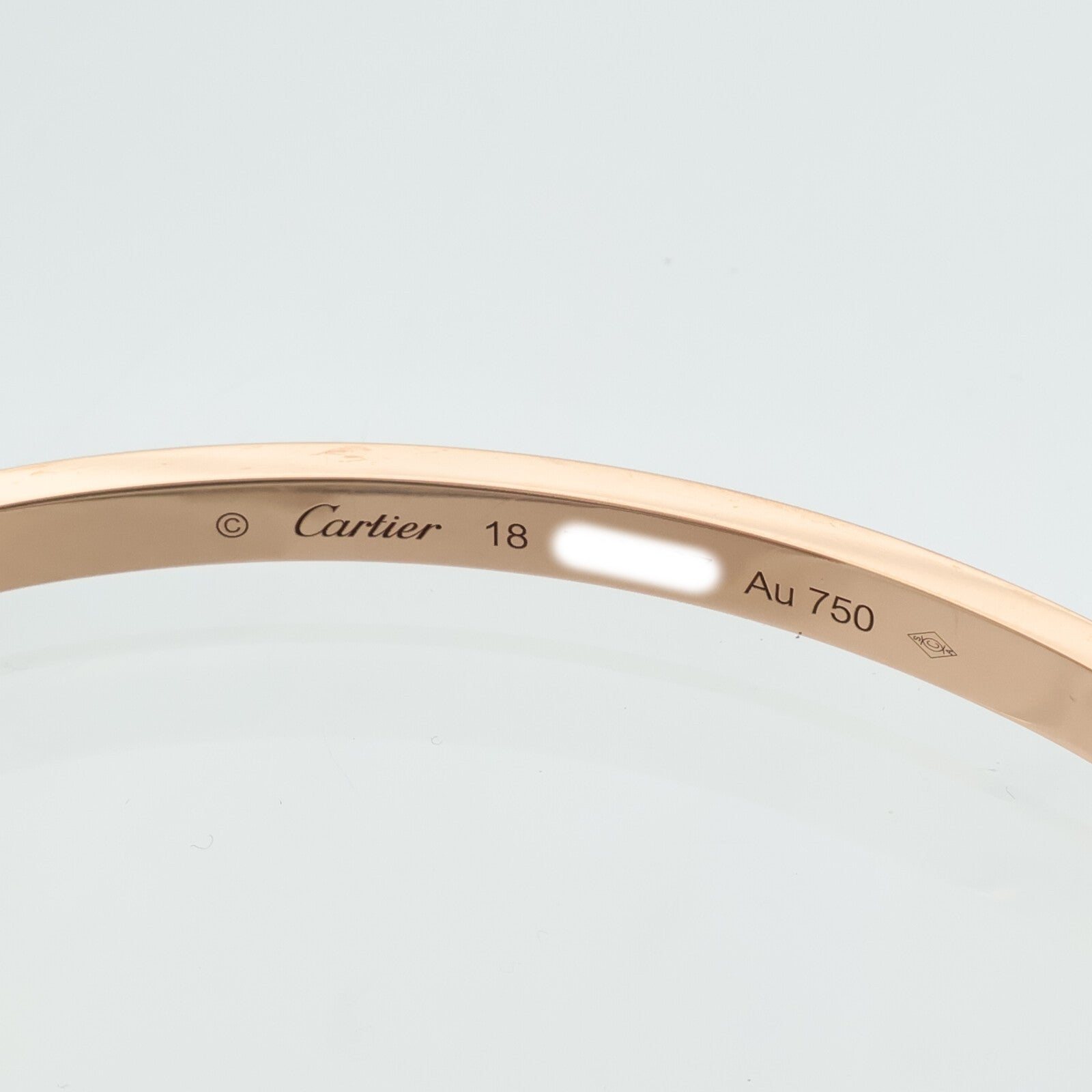 CARTIER 18K玫瑰金Love Blaceret SM Paved鑽石手鐲