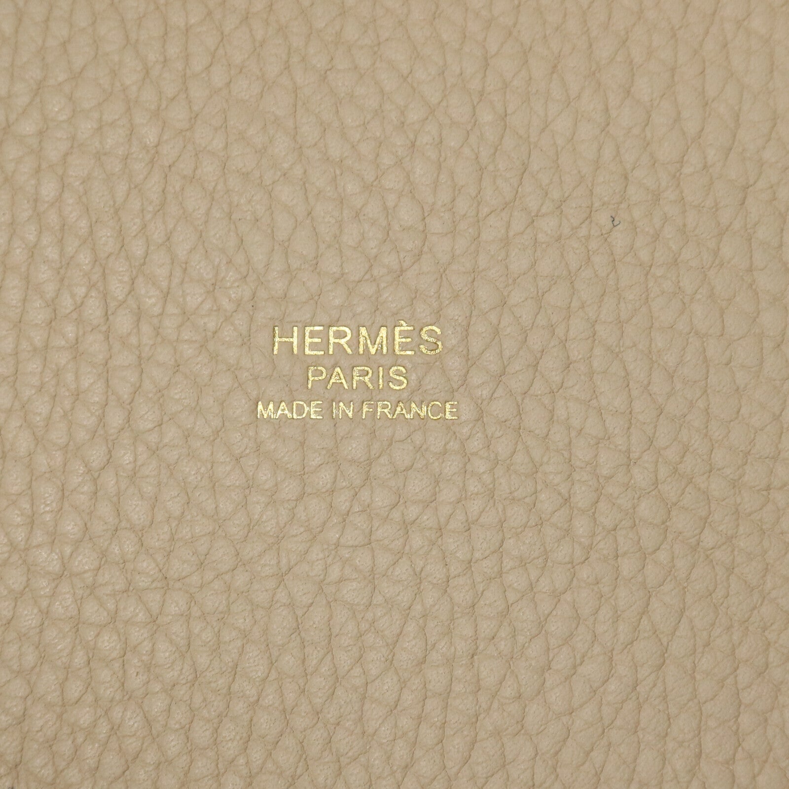 HERMES Clemence皮革Picotin MM金扣手挽袋Beton