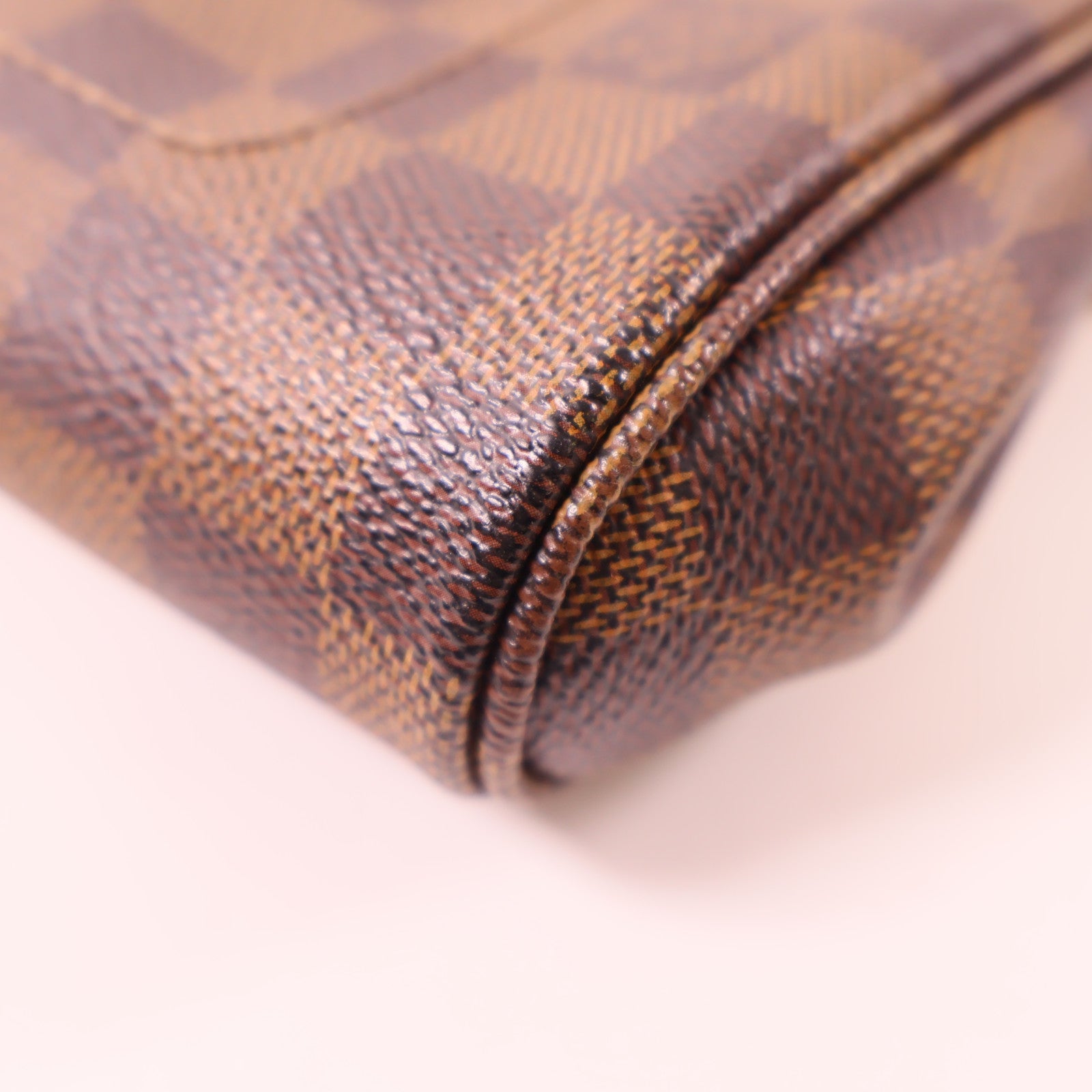 LOUIS VUITTON Damier Favorite MM金扣手挽肩背兩用袋棕色